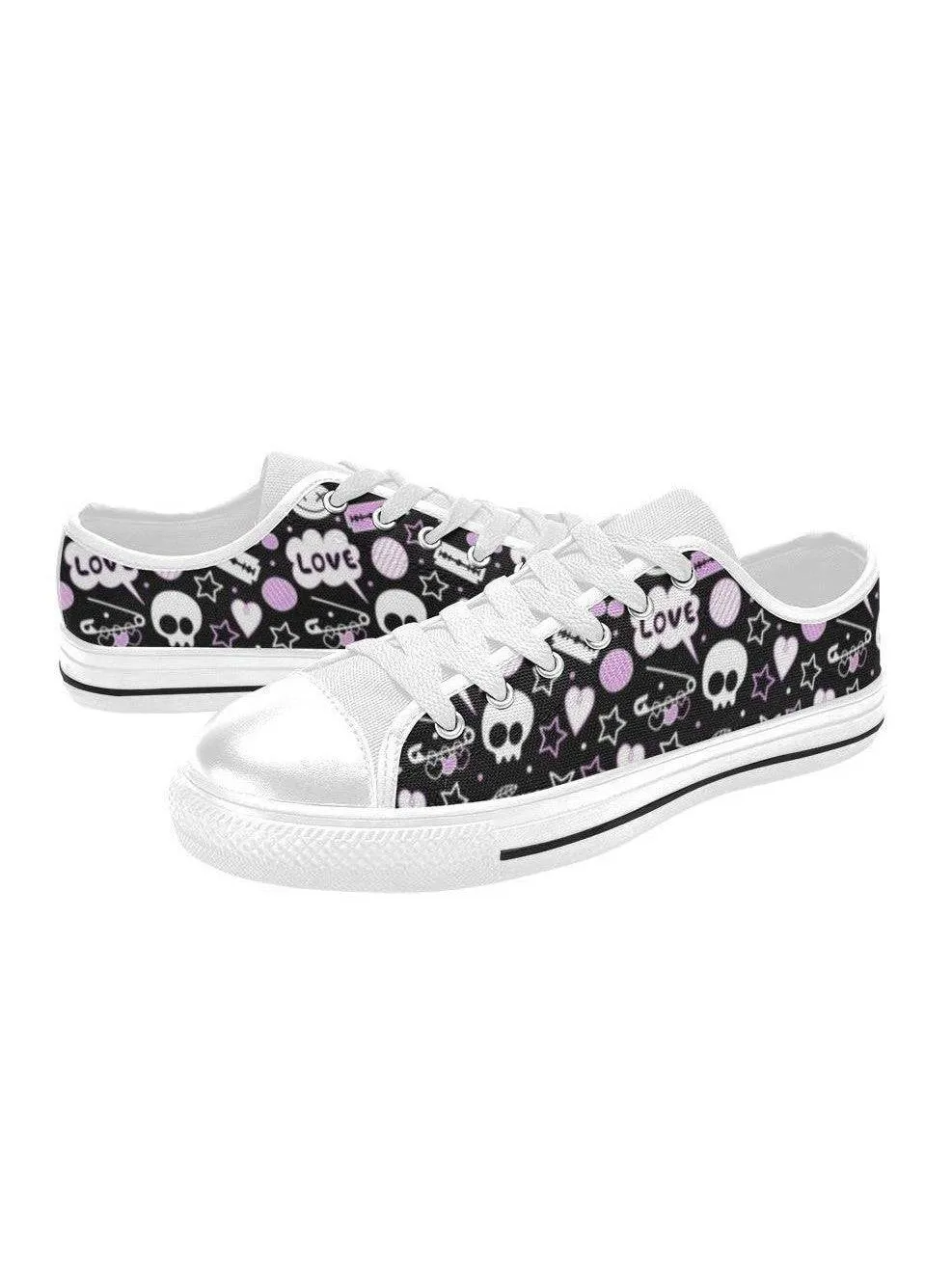 PUNK!  WHITE Retro Style Sneakers