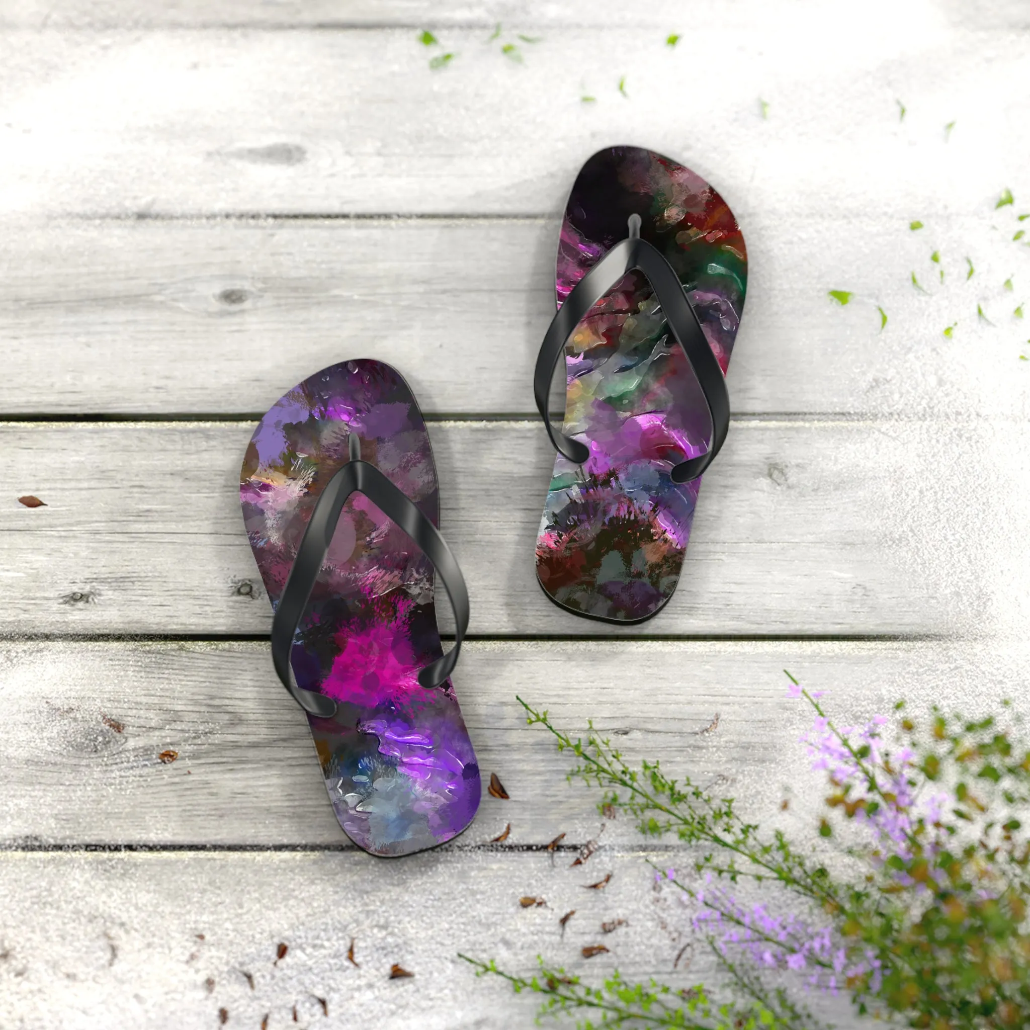 Purple Painting - Inovax Flip Flops