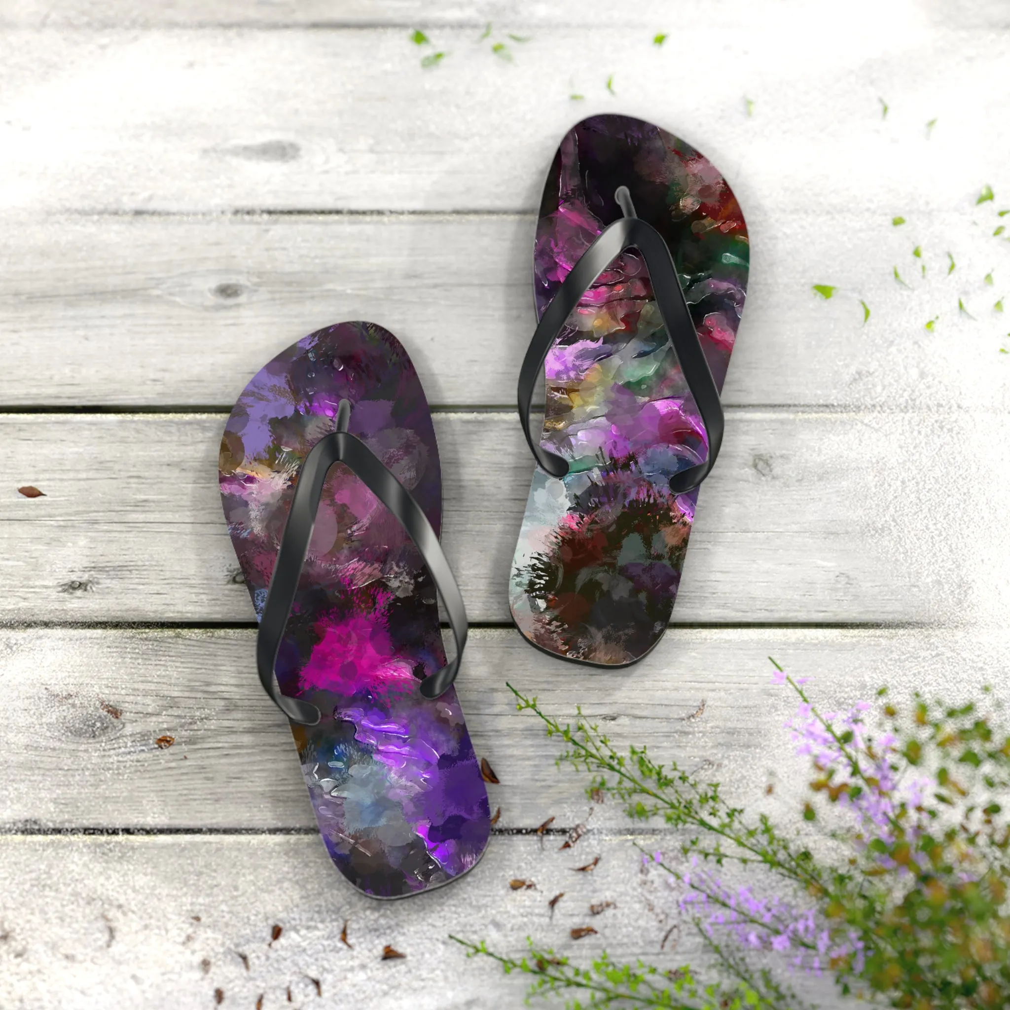 Purple Painting - Inovax Flip Flops