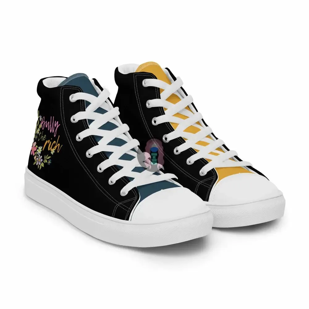 "Bully the Rich" Men’s high top canvas shoes