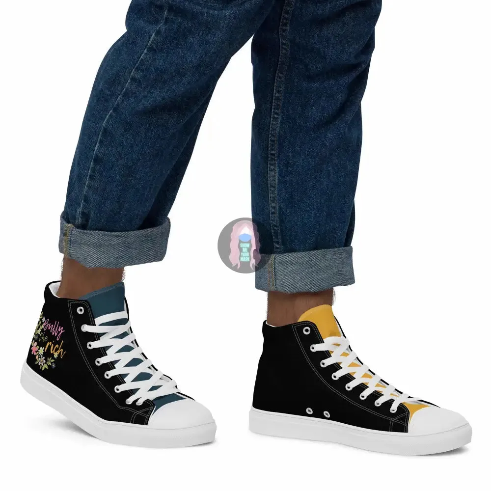 "Bully the Rich" Men’s high top canvas shoes