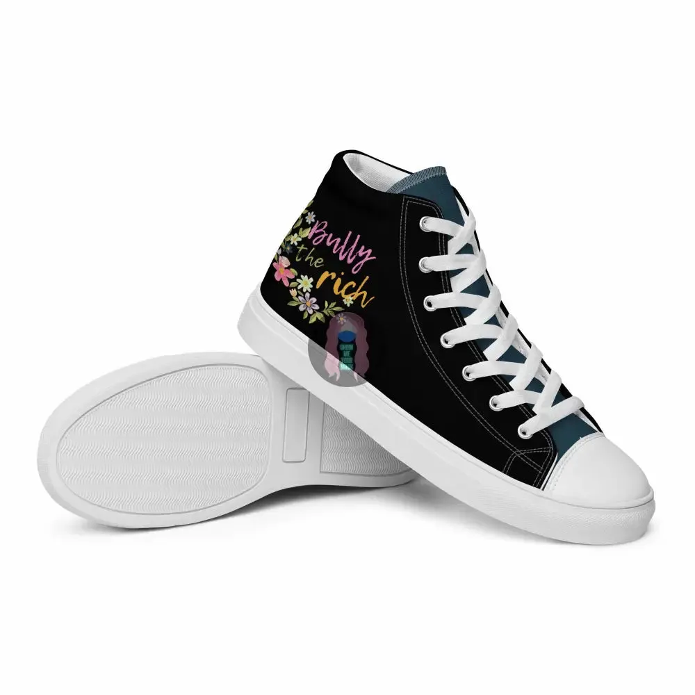 "Bully the Rich" Men’s high top canvas shoes