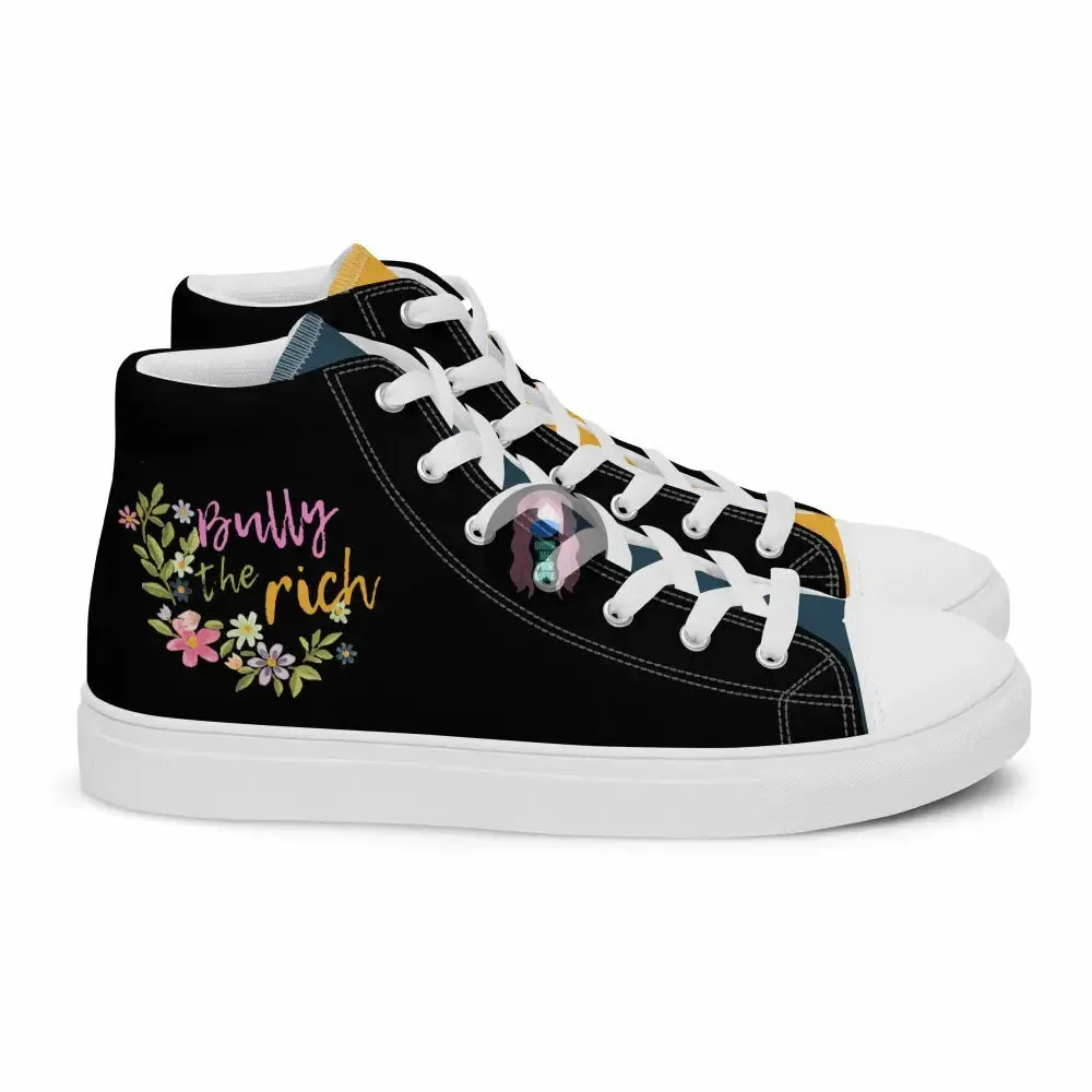 "Bully the Rich" Men’s high top canvas shoes