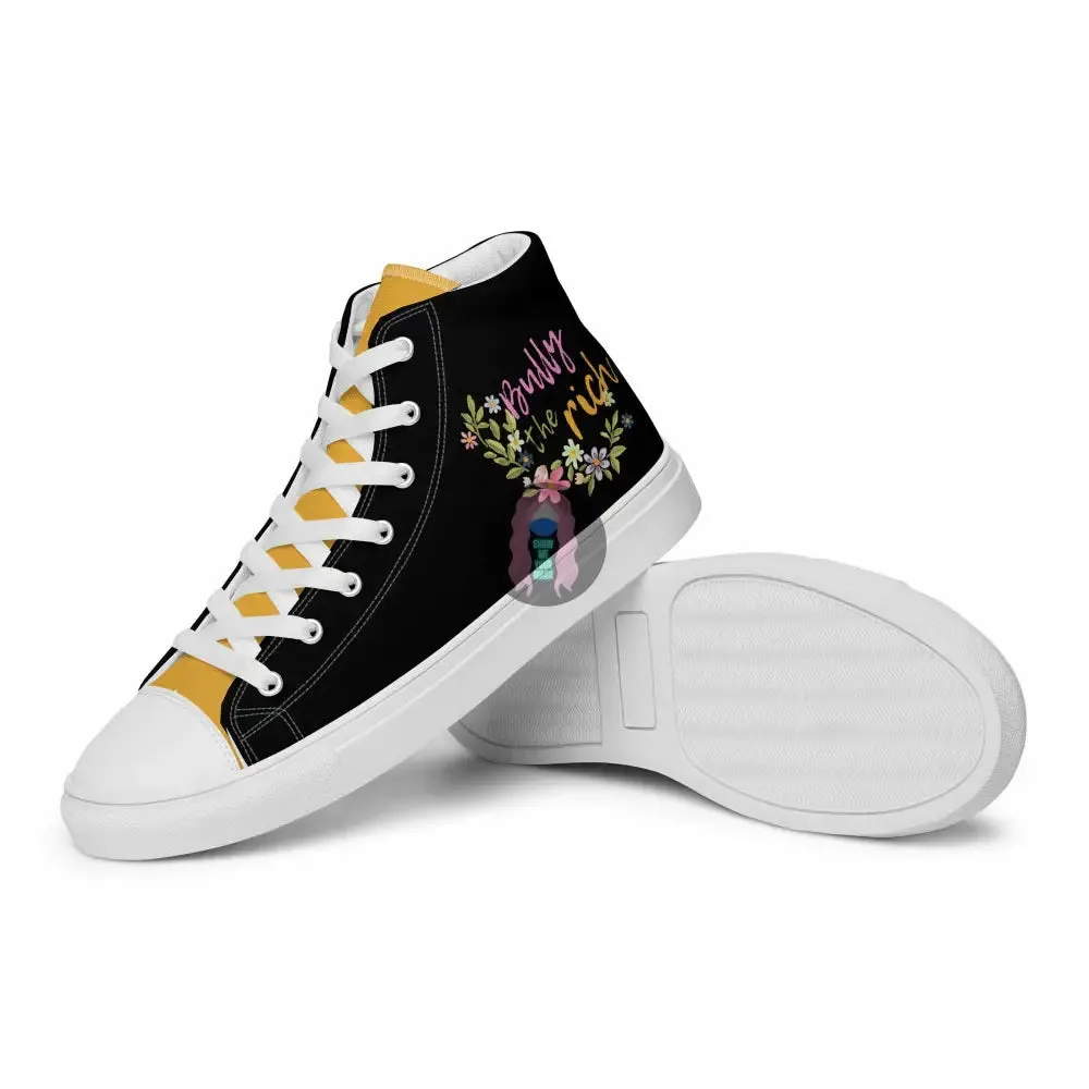 "Bully the Rich" Men’s high top canvas shoes