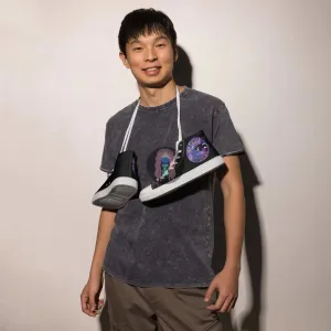 "Space Orca" Men’s high top canvas shoes