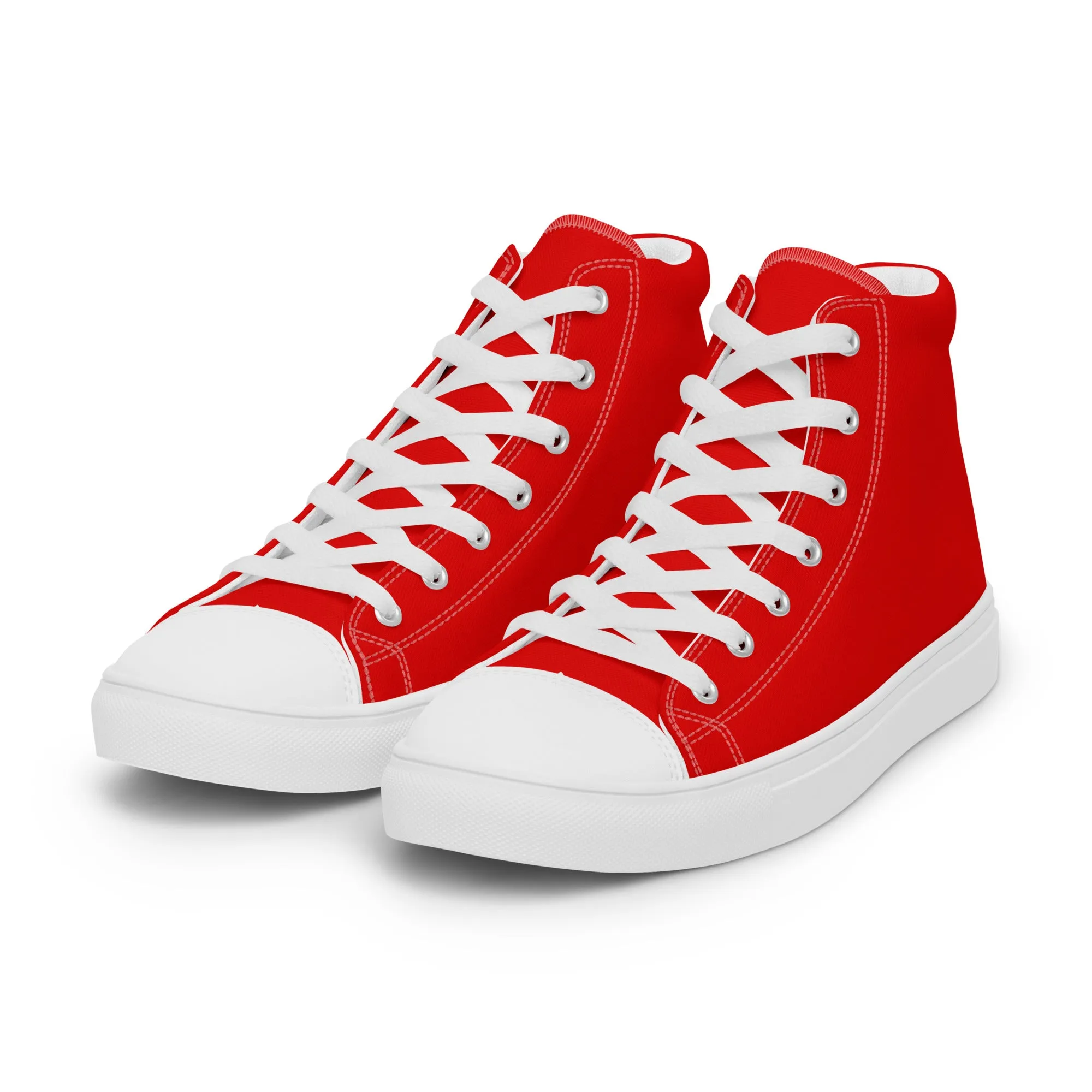 Red Men’s high top canvas shoes