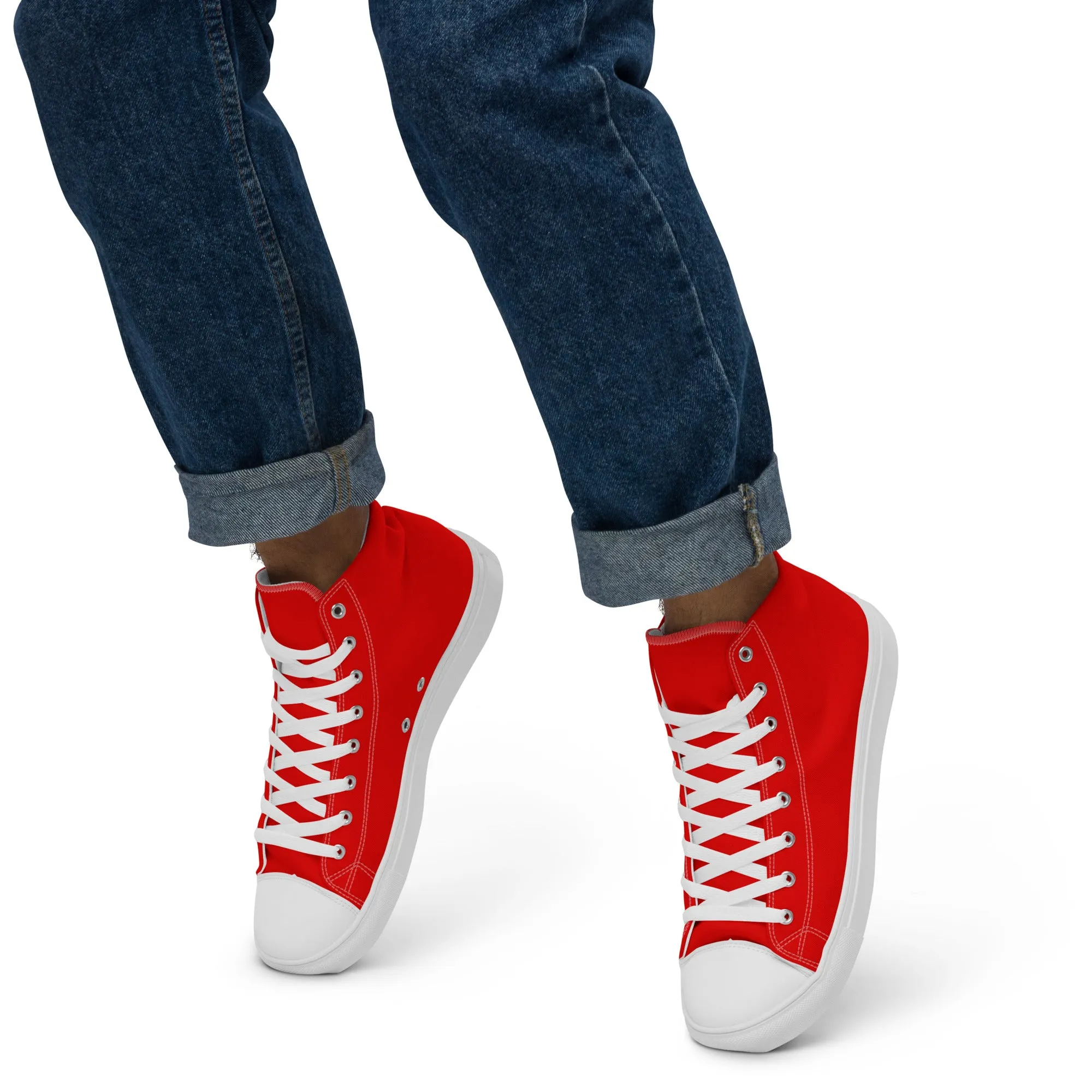 Red Men’s high top canvas shoes