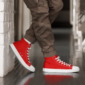 Red Men’s high top canvas shoes