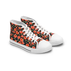 Red Poppy Flowers Women's High Top Sneakers