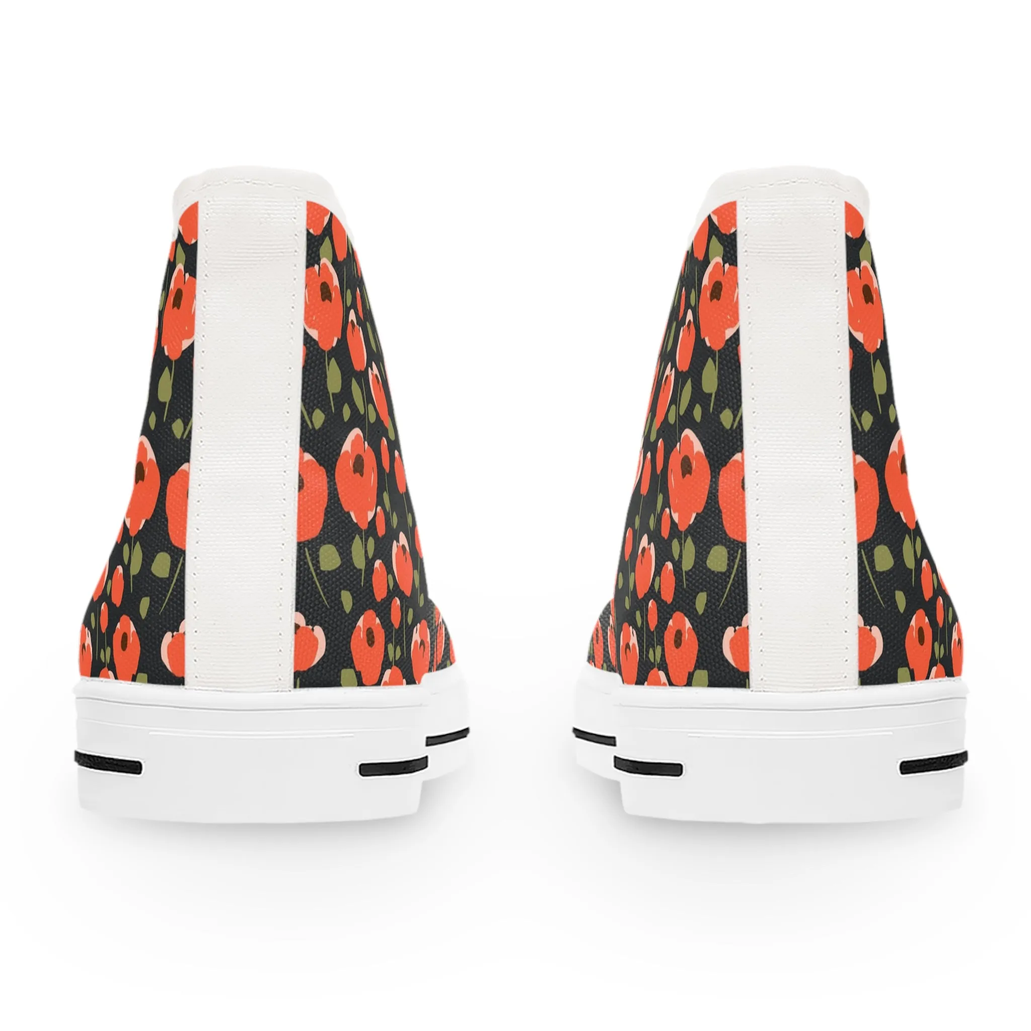 Red Poppy Flowers Women's High Top Sneakers