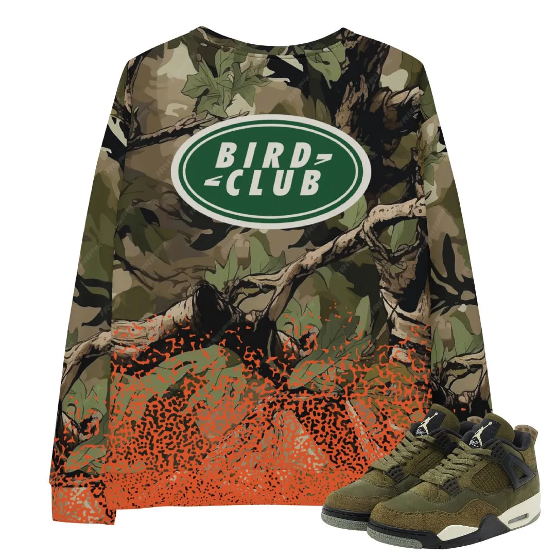 RETRO 4 CRAFT "MEDIUM OLIVE" CAMO SPLATTER SWEATSHIRT