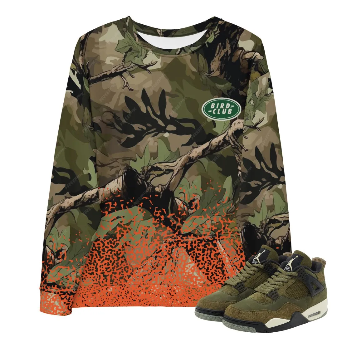 RETRO 4 CRAFT "MEDIUM OLIVE" CAMO SPLATTER SWEATSHIRT