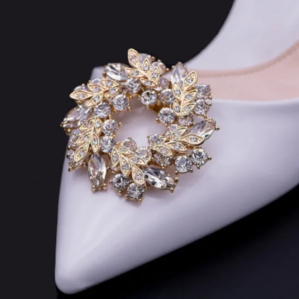 Rhinestone Ring Shaped Shoe Clip