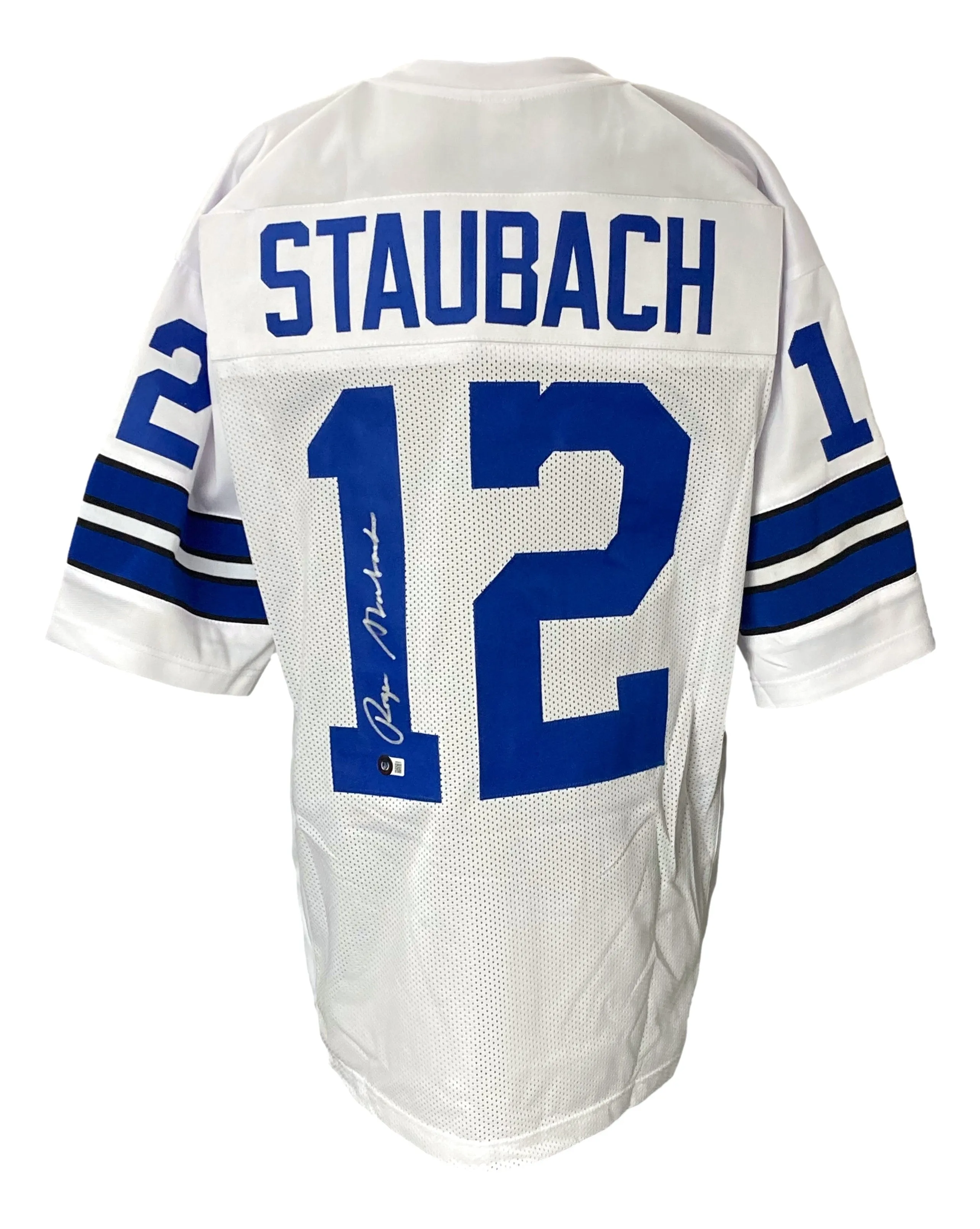 Roger Staubach Signed Custom White Pro-Style Football Jersey BAS ITP