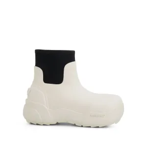 Rubber Boot in White/Black