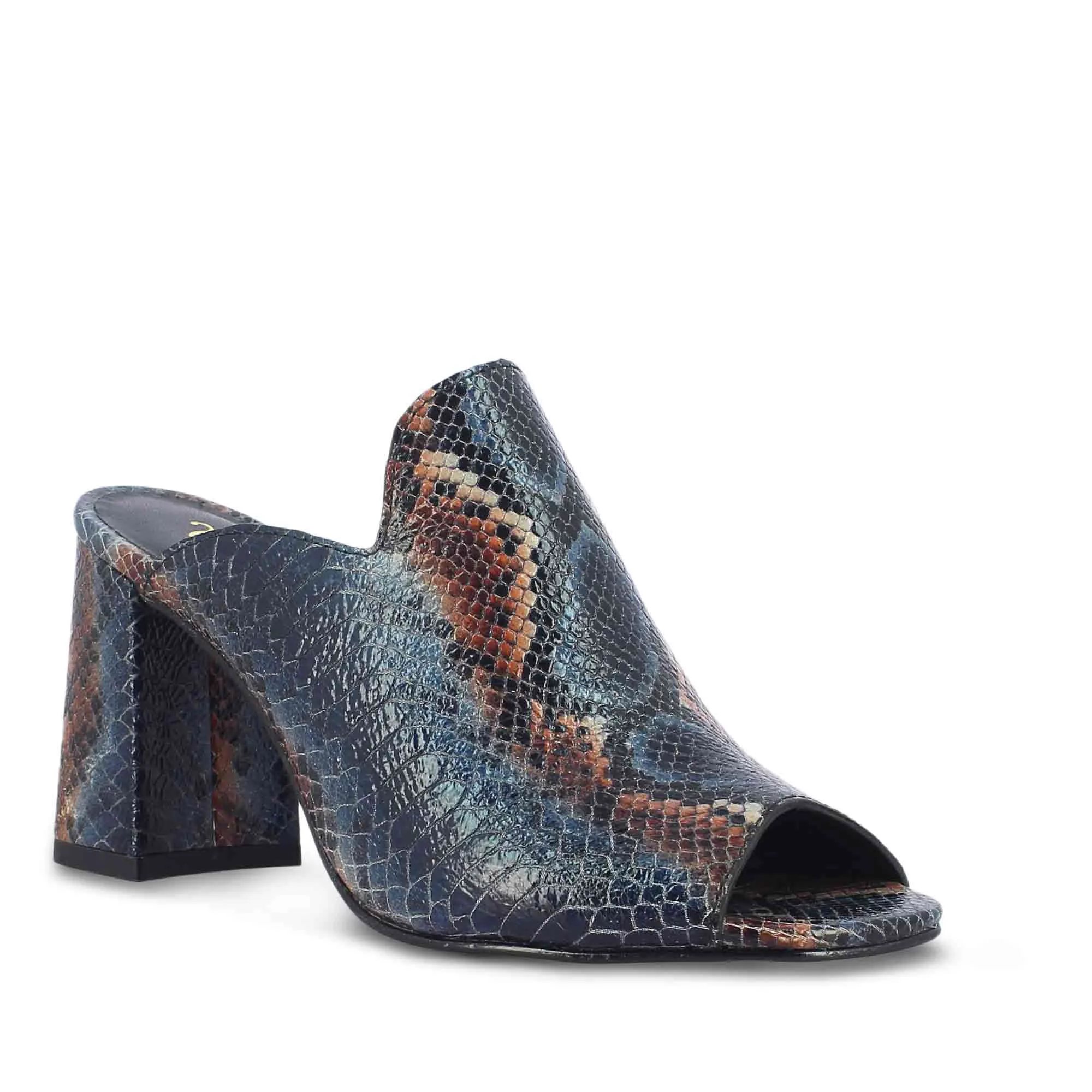 Saint Fiona Snake Print Handcrafted Leather Block Heels