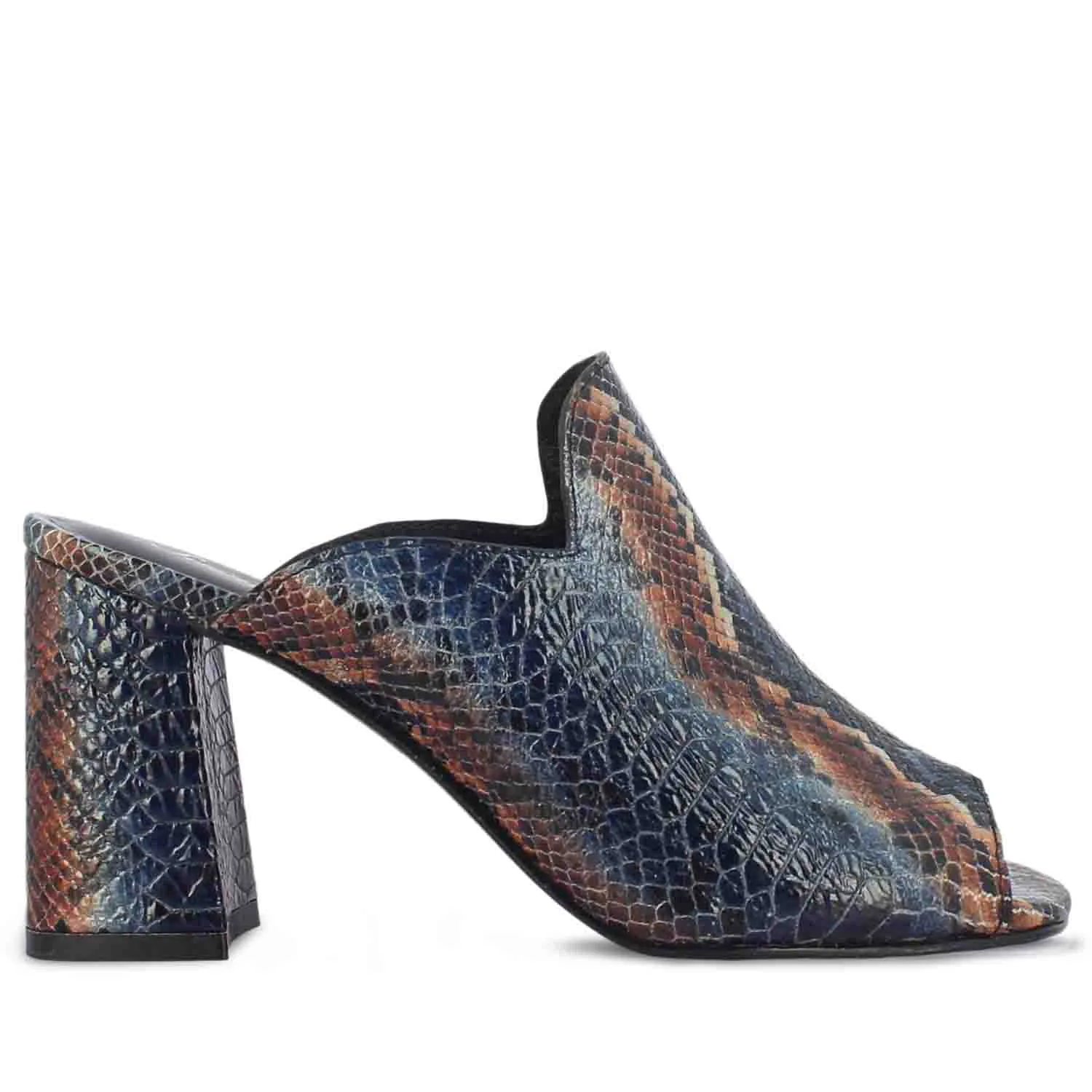 Saint Fiona Snake Print Handcrafted Leather Block Heels