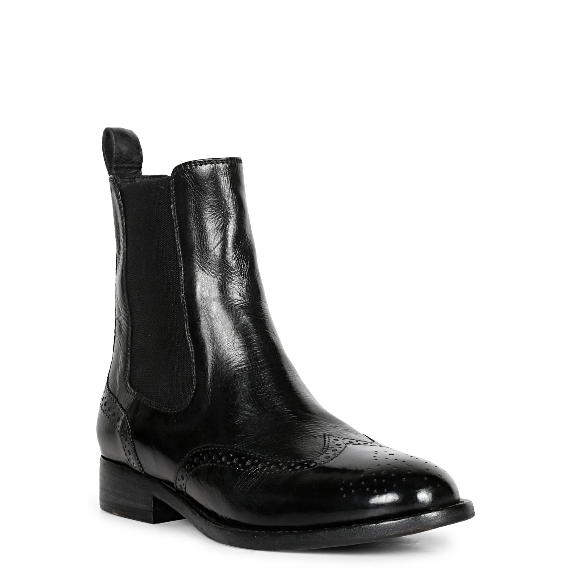 Saint Santina Black Leather Ankle Boots