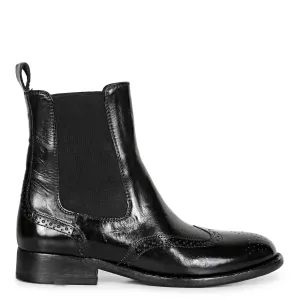 Saint Santina Black Leather Ankle Boots