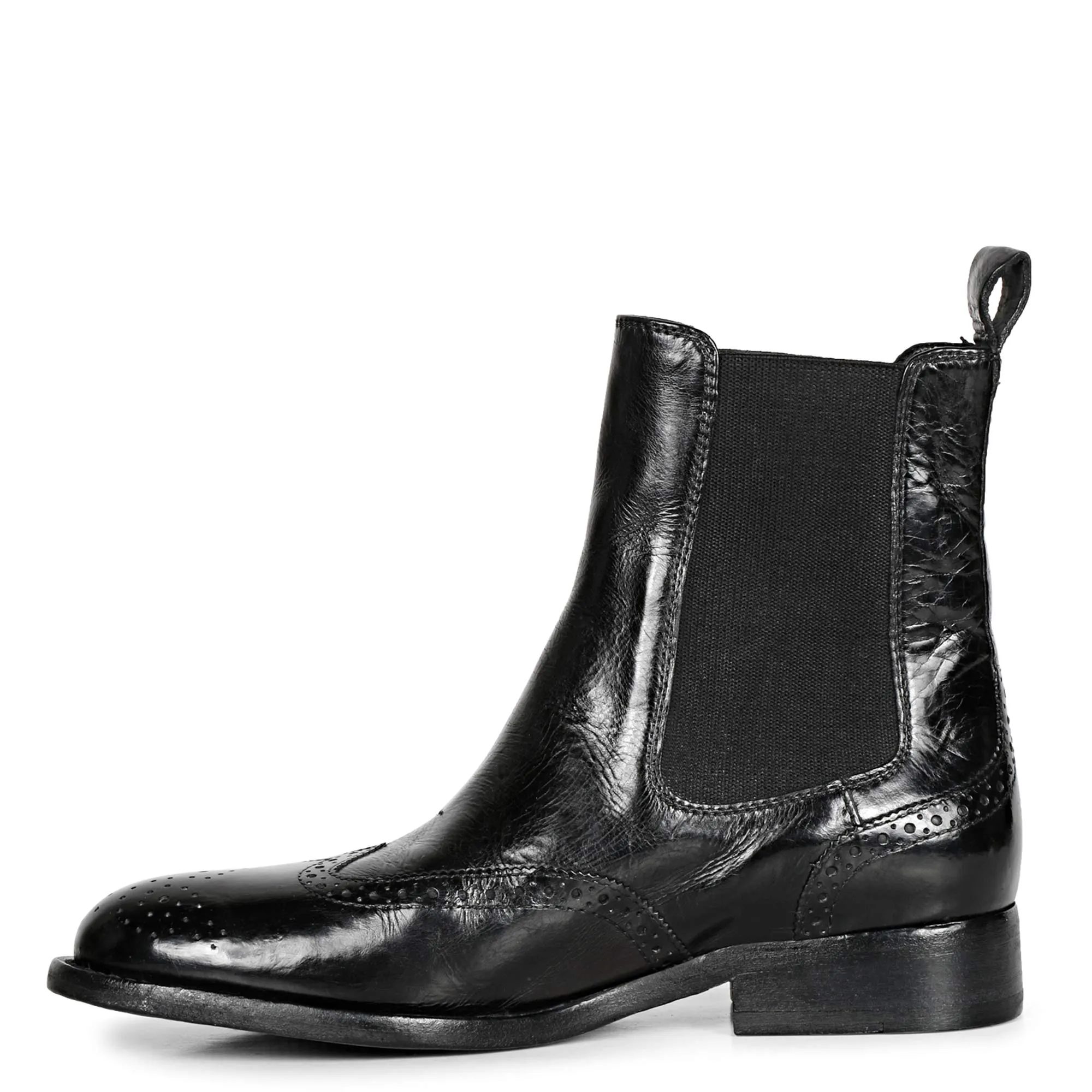 Saint Santina Black Leather Ankle Boots