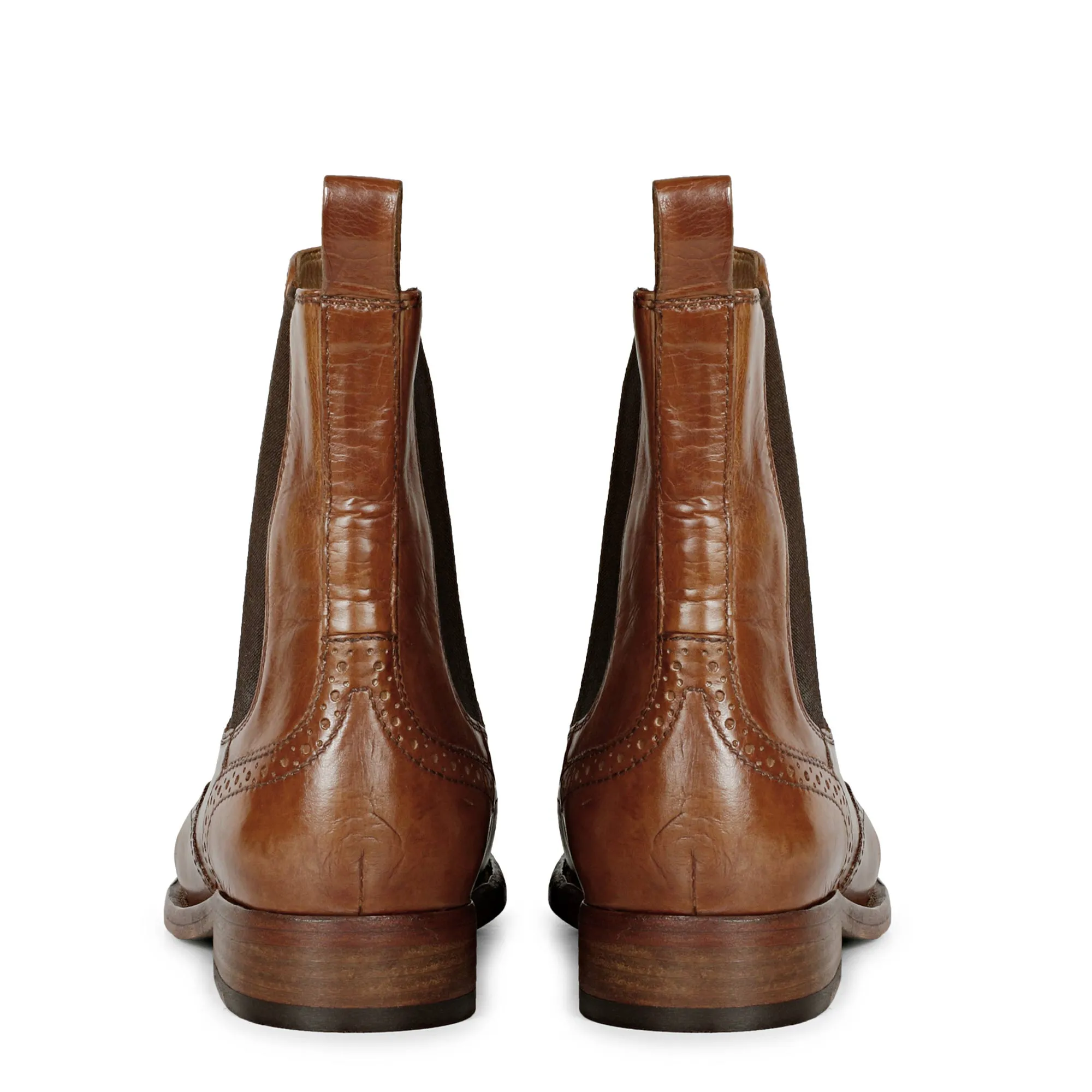 Saint Santina Cognac Leather Ankle Boots