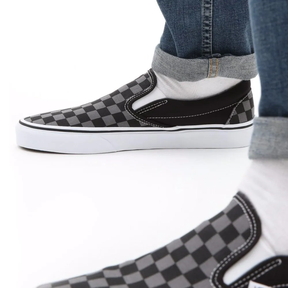 Scarpe Unisex VANS Sneakers Classic Slip-On Checkerboard colore Black e Pewter