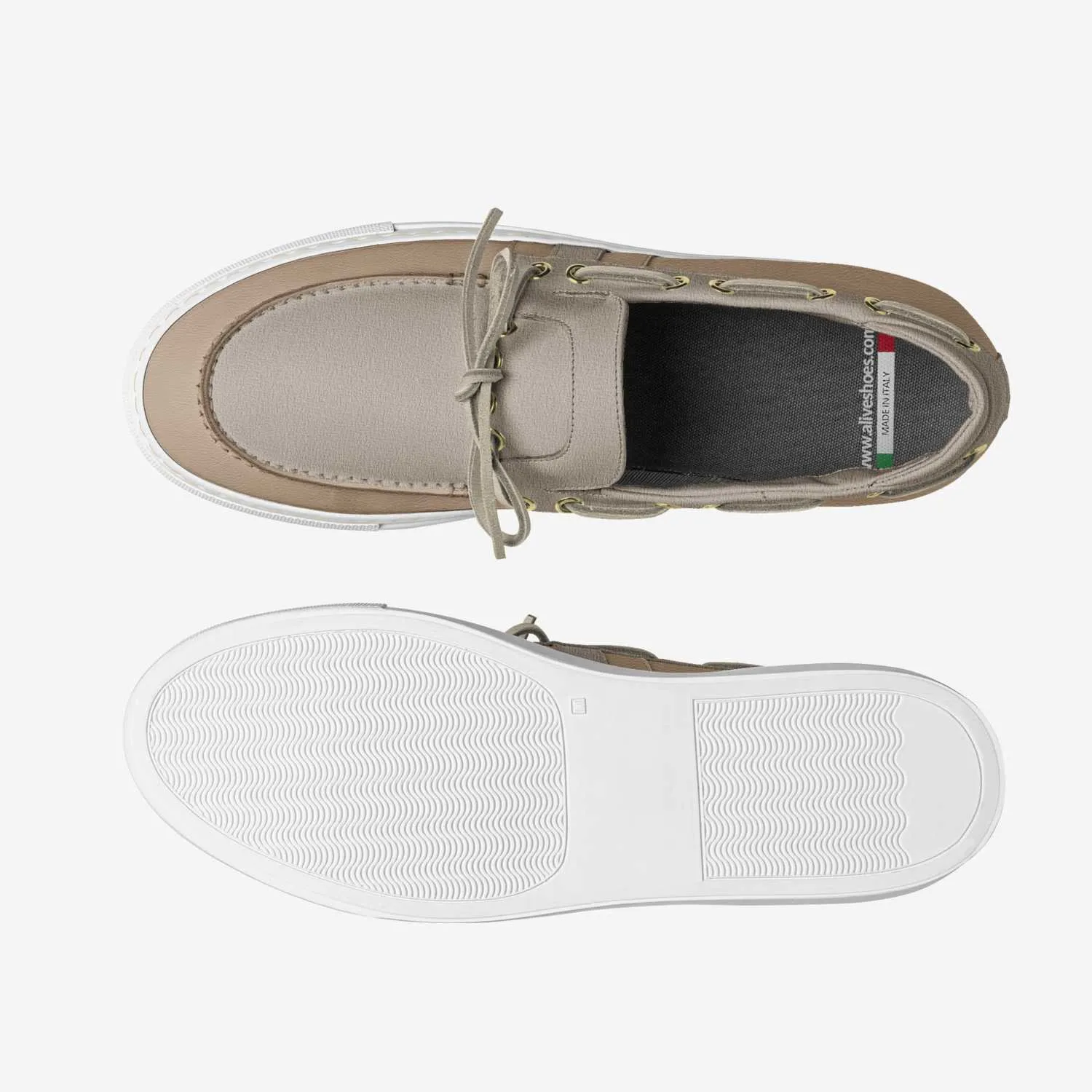 Seaside Chic Beige Loafer-Style Sneakers - Made in Italy