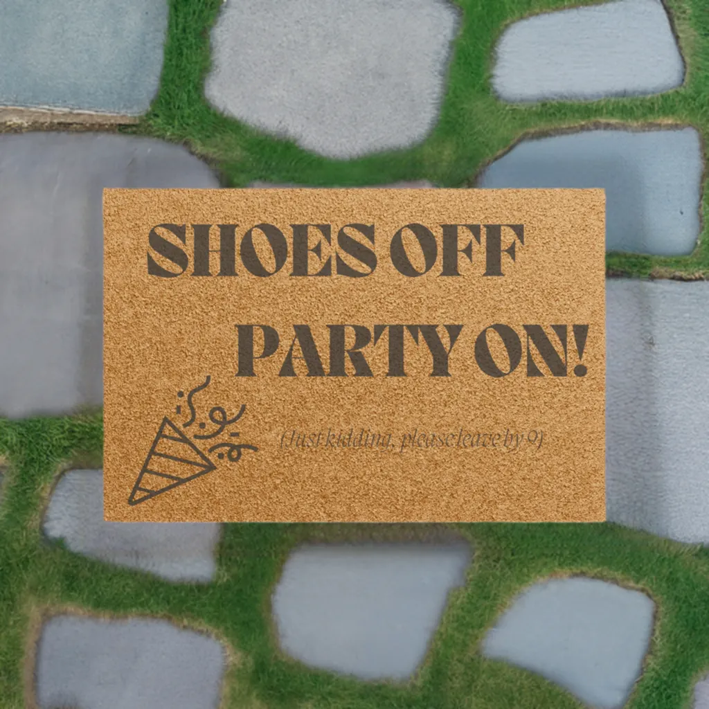 Shoes Off Party On Doormat