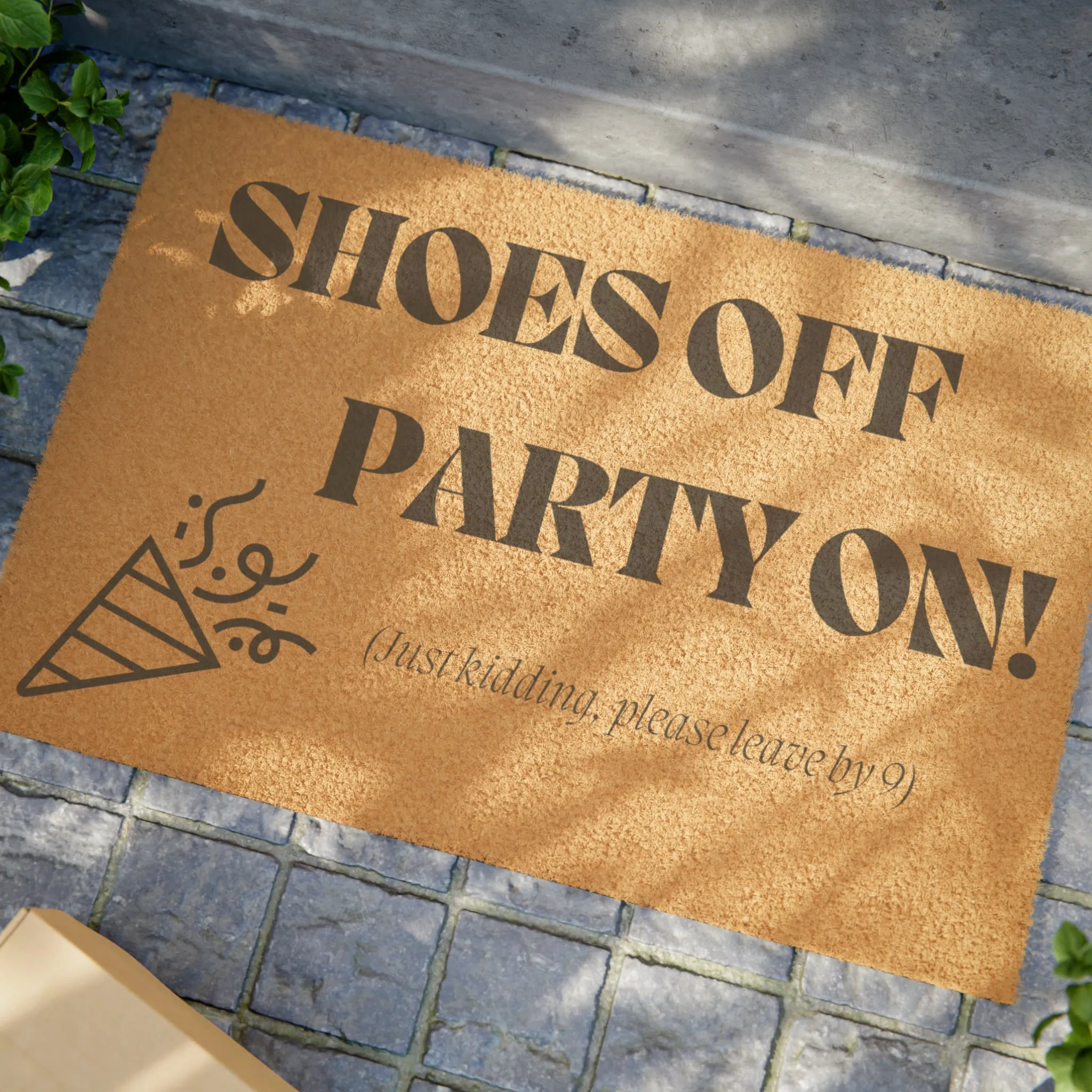 Shoes Off Party On Doormat