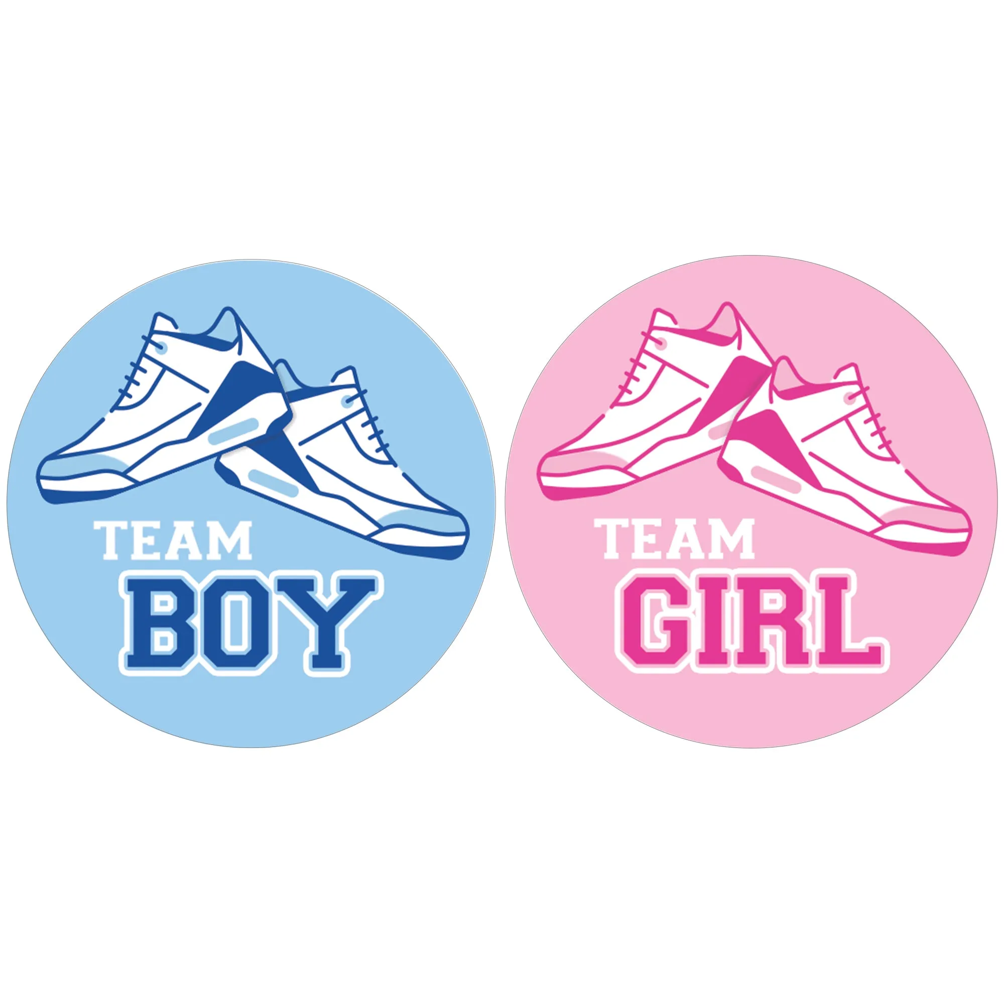 Sneakers: Gender Reveal Party - Team Boy or Team Girl - 40 Stickers