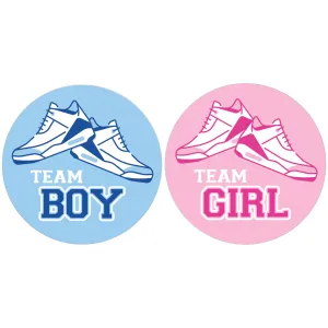 Sneakers: Gender Reveal Party - Team Boy or Team Girl - 40 Stickers