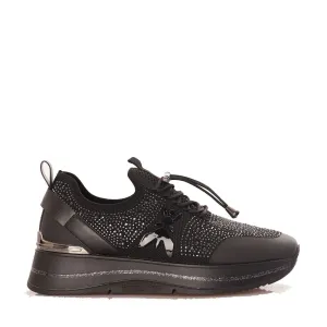 Sneakers Running Slip On PATRIZIA PEPE linea Fly in Tessuto Nero con Strass