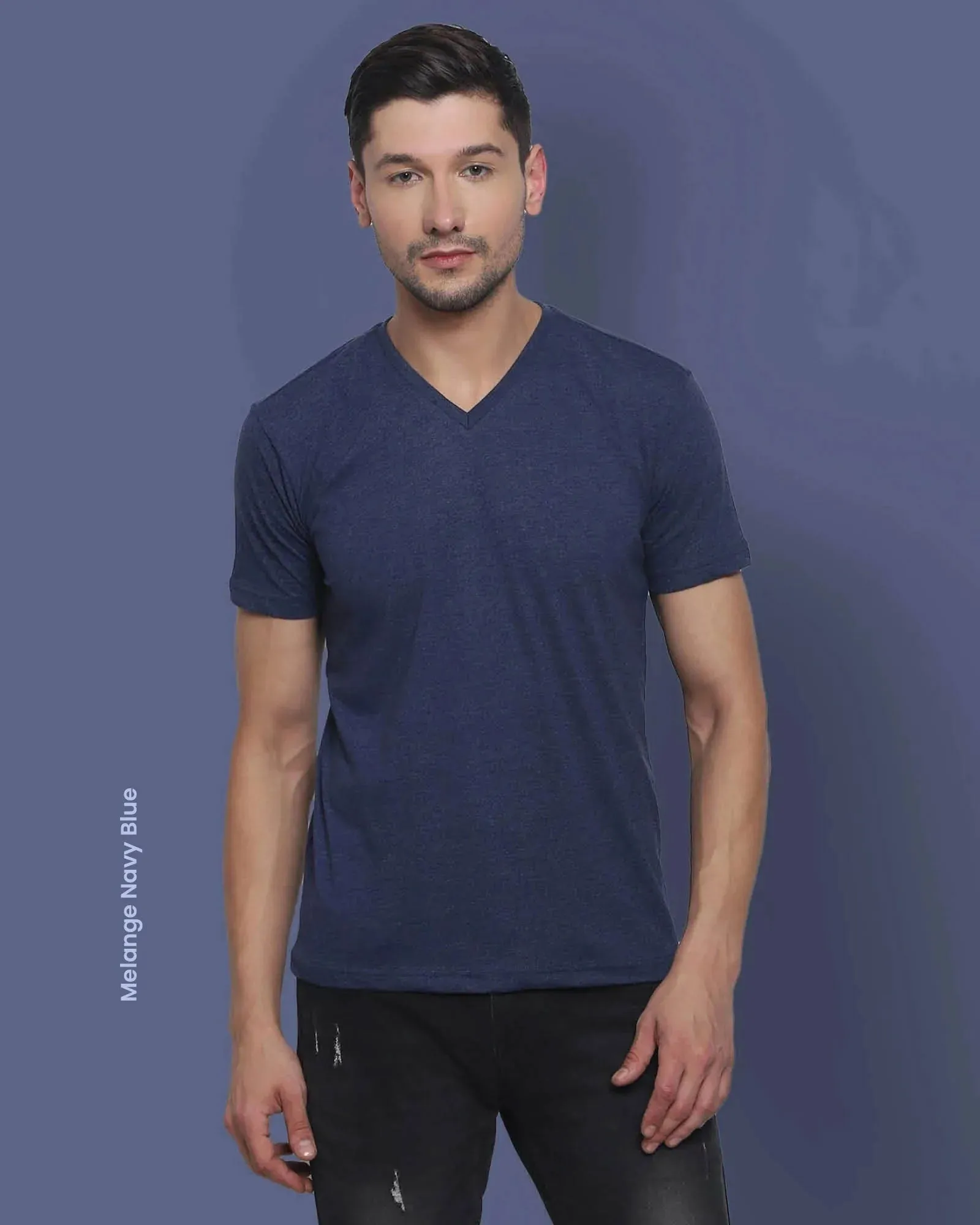 Solid Pack Of 12: V Neck Half Sleeves