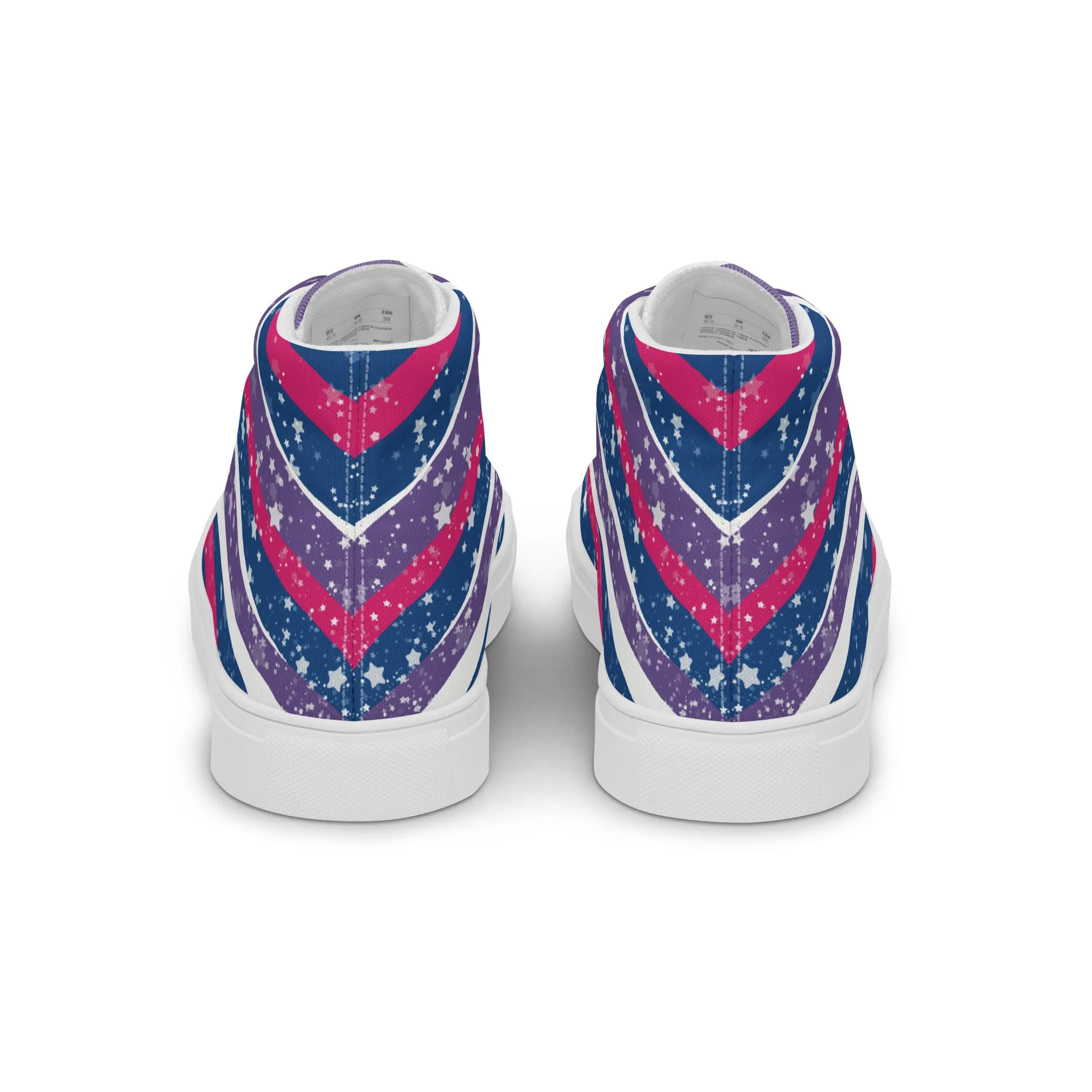 Starry Bisexual High Top Canvas Shoes (Masc Sizing)