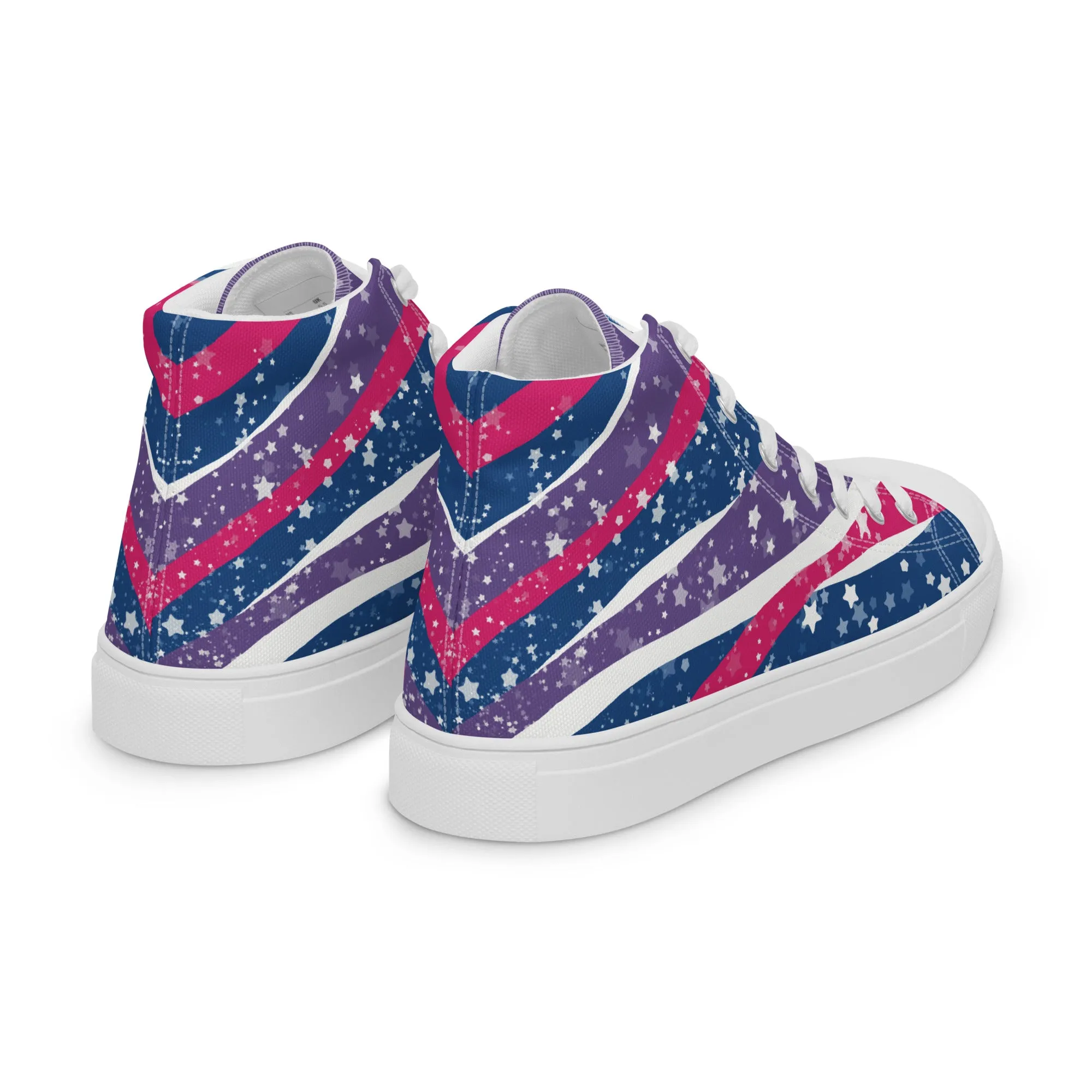 Starry Bisexual High Top Canvas Shoes (Masc Sizing)