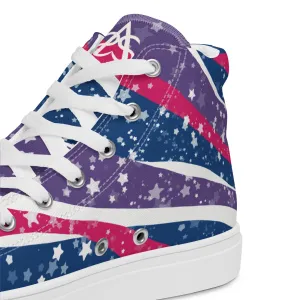 Starry Bisexual High Top Canvas Shoes (Masc Sizing)