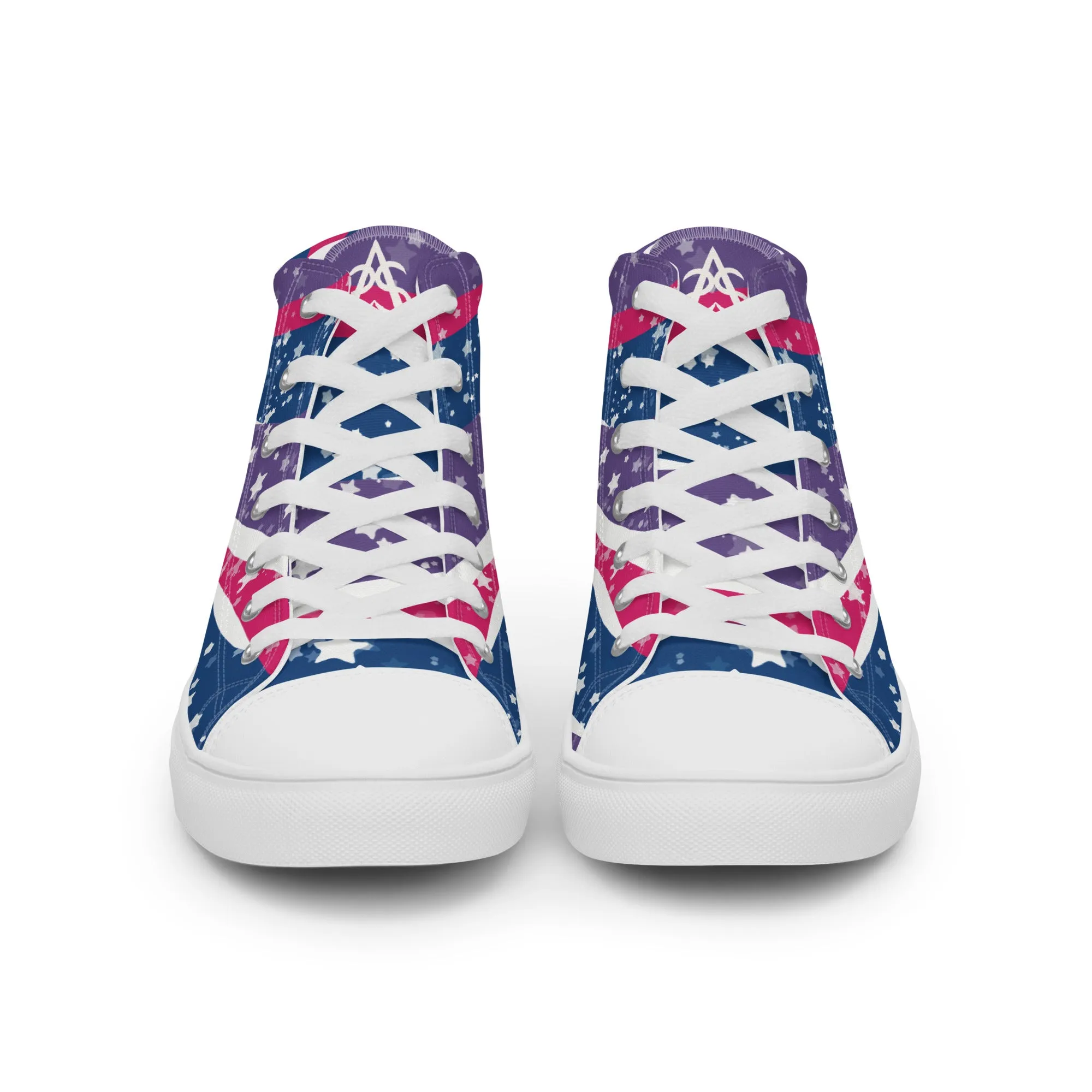 Starry Bisexual High Top Canvas Shoes (Masc Sizing)