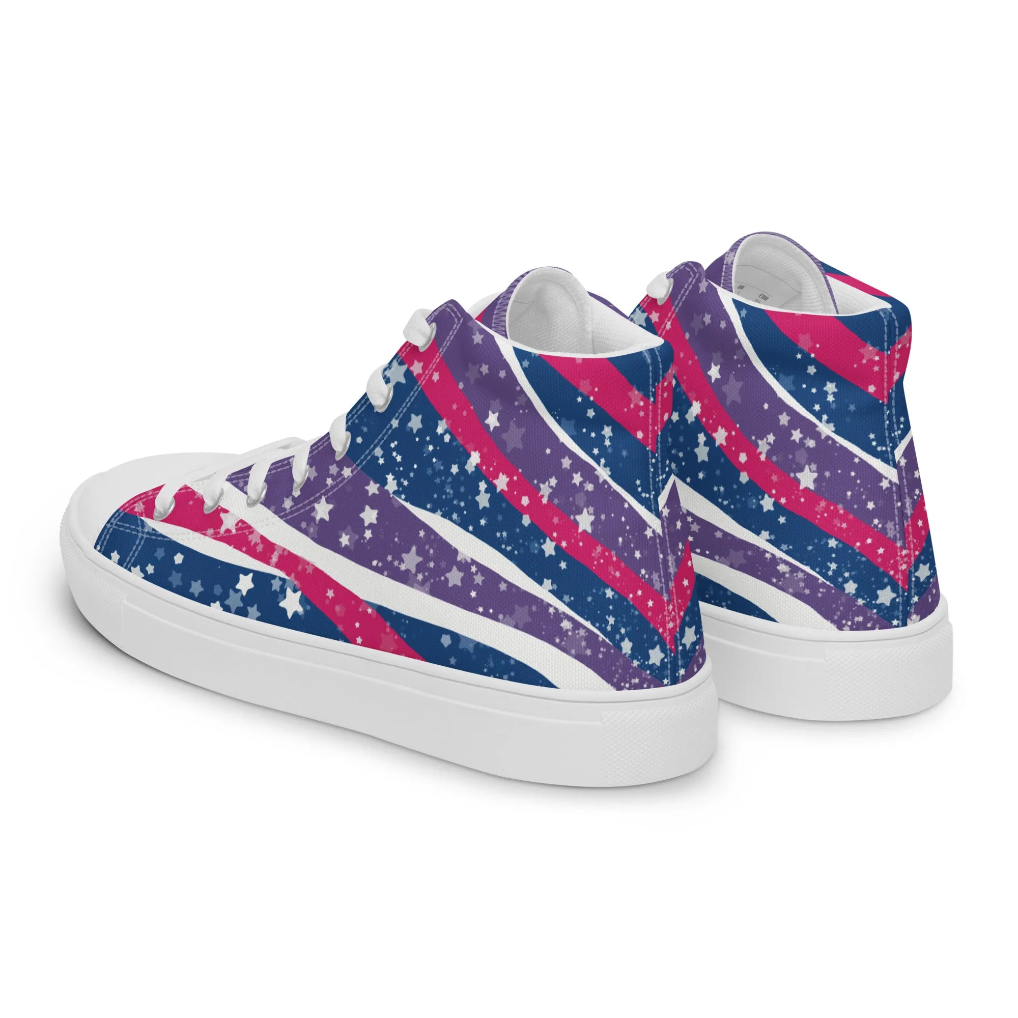 Starry Bisexual High Top Canvas Shoes (Masc Sizing)