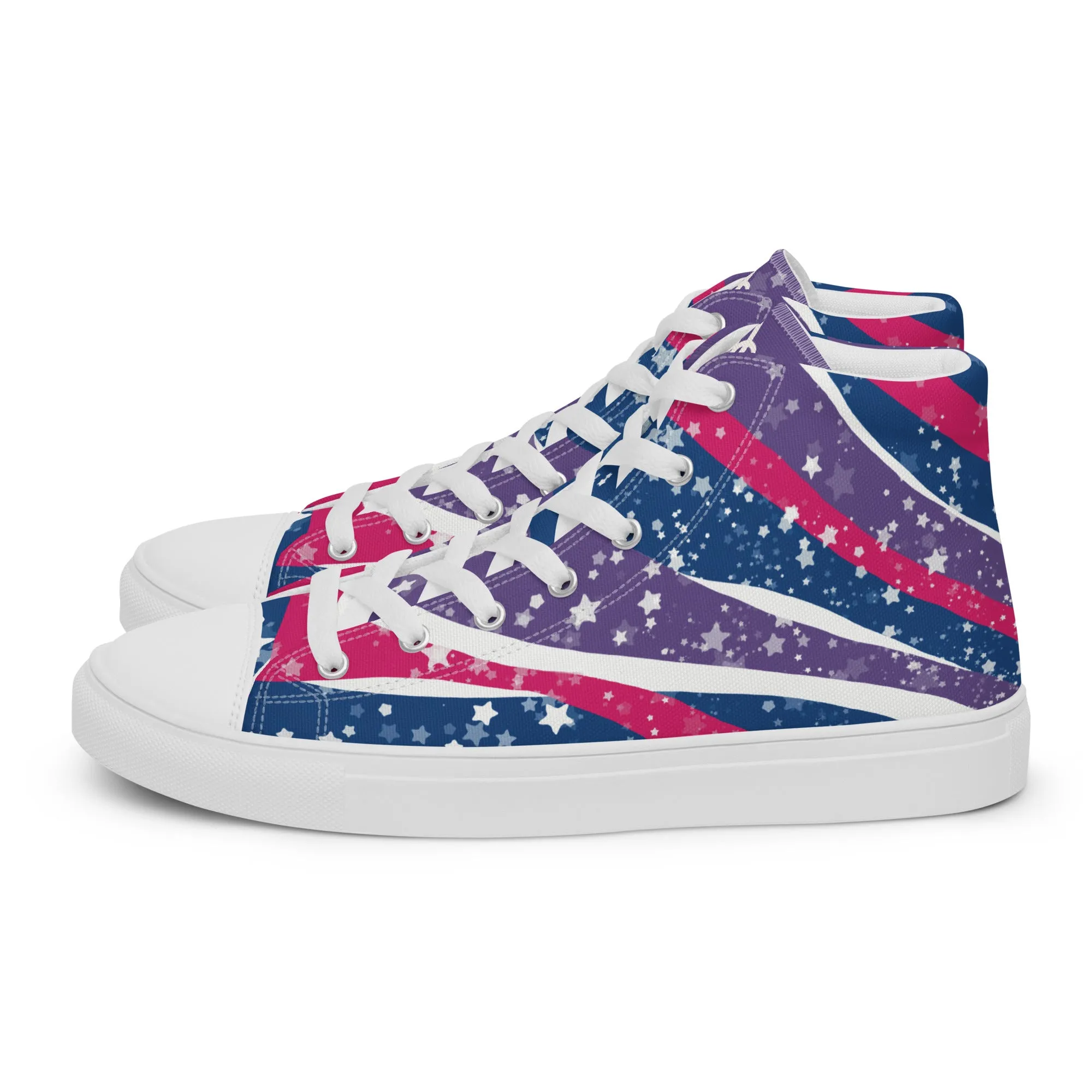 Starry Bisexual High Top Canvas Shoes (Masc Sizing)