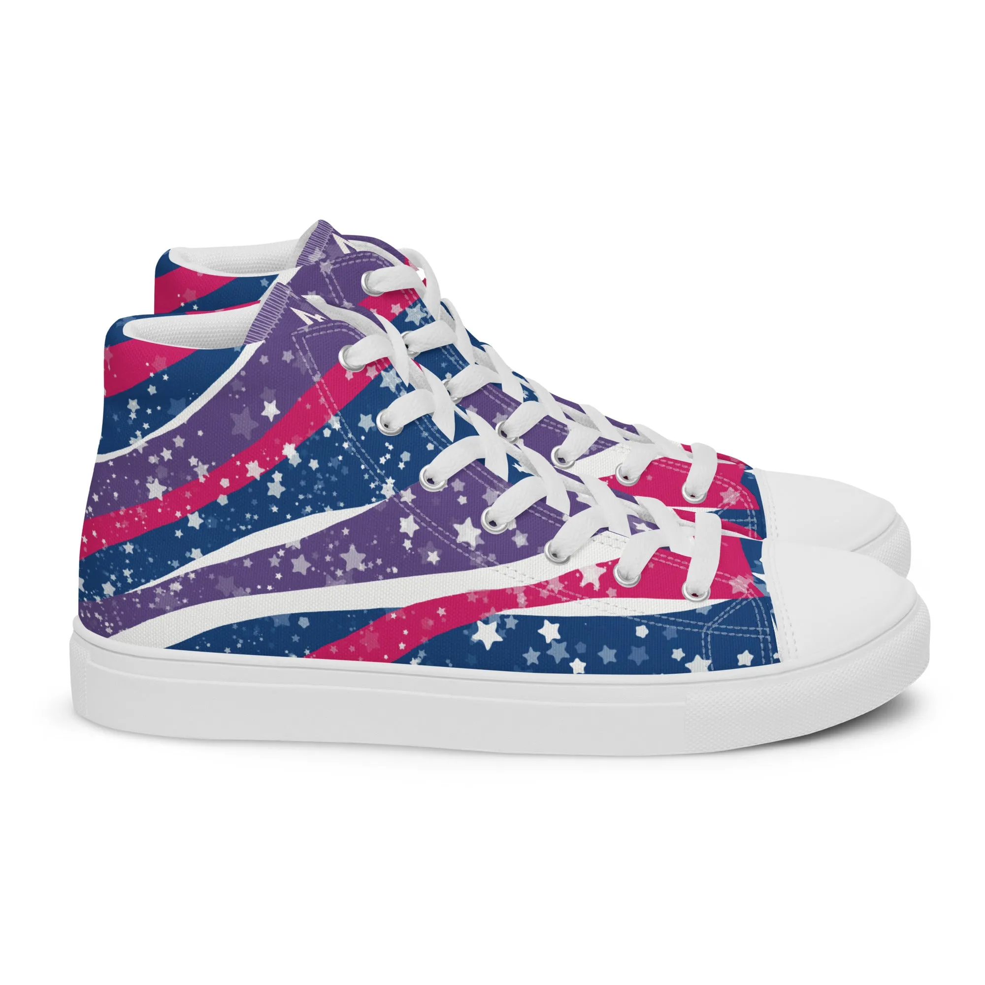 Starry Bisexual High Top Canvas Shoes (Masc Sizing)