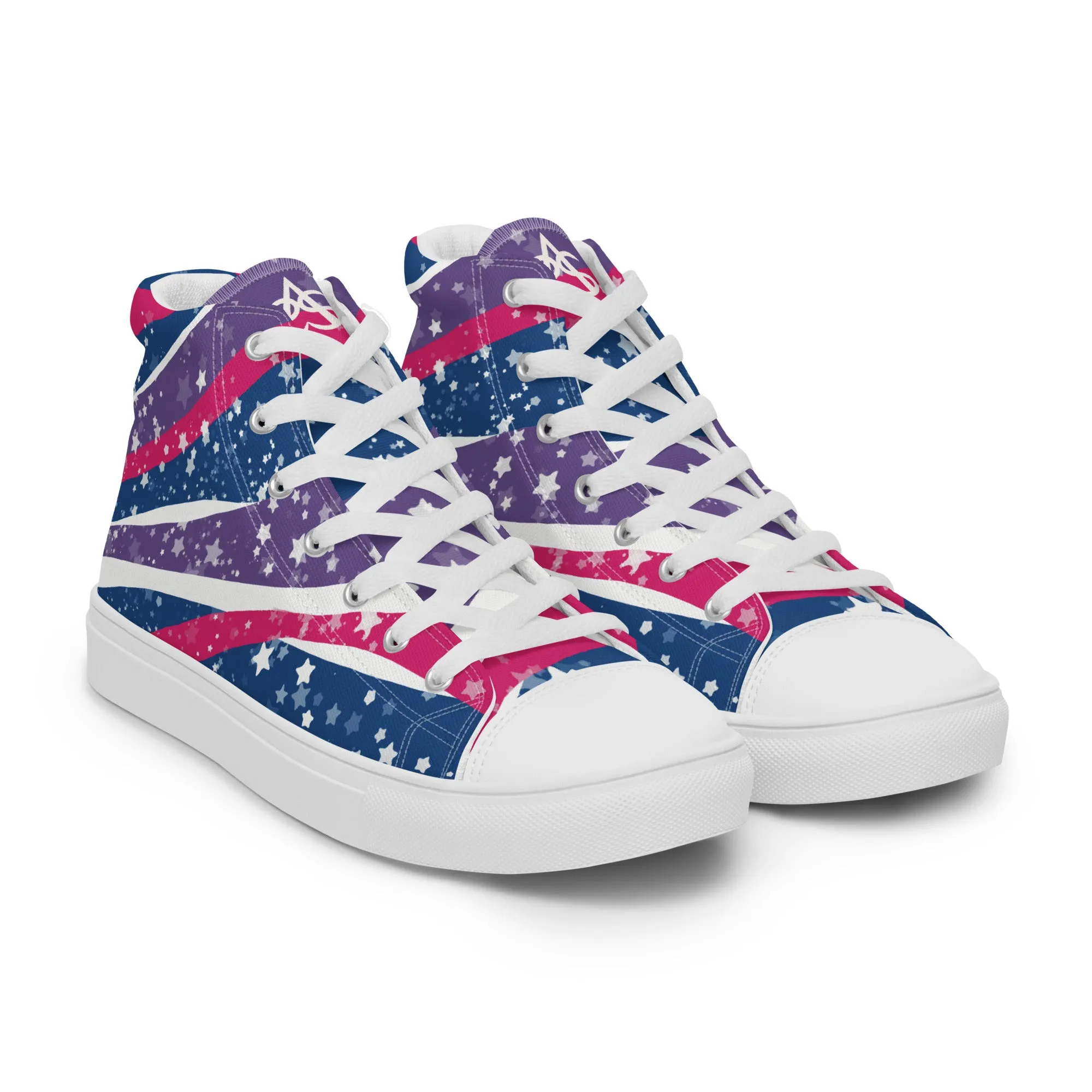 Starry Bisexual High Top Canvas Shoes (Masc Sizing)