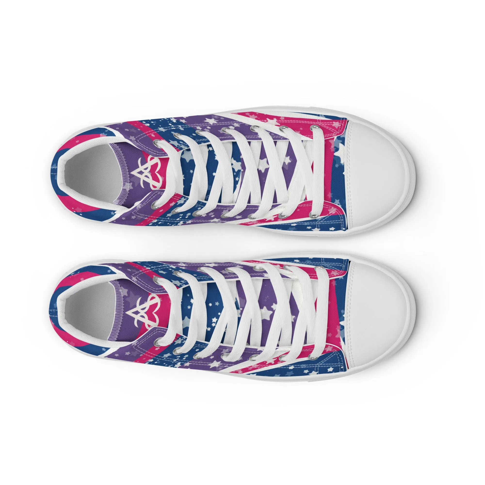 Starry Bisexual High Top Canvas Shoes (Masc Sizing)