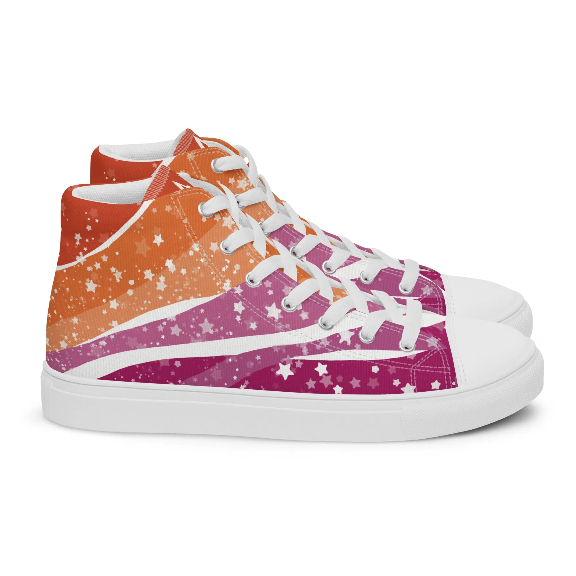 Starry Lesbian High Top Canvas Shoes (Masc Sizing)