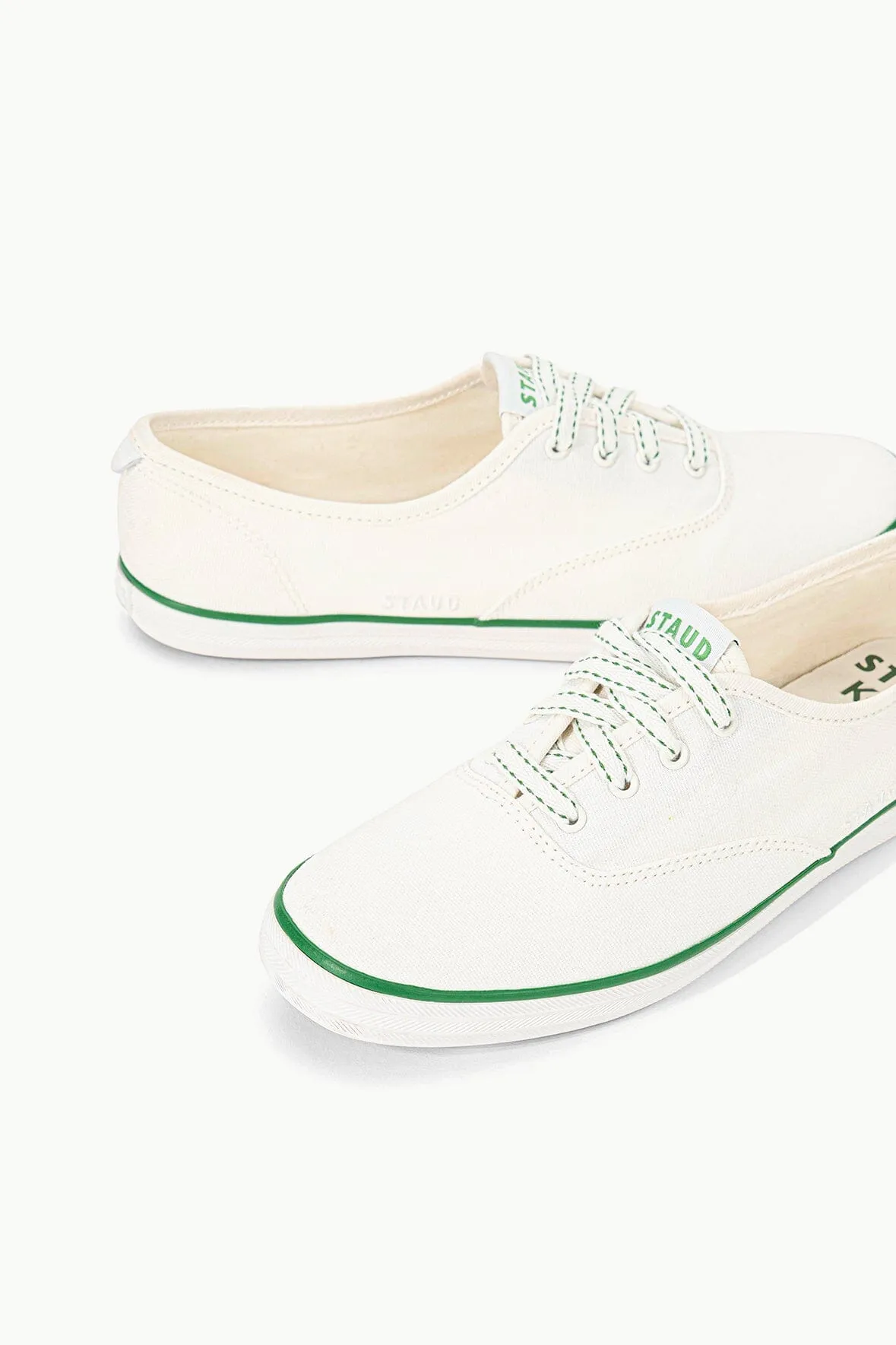 STAUD   KEDS CHAMPION CANVAS | WHITE GREEN