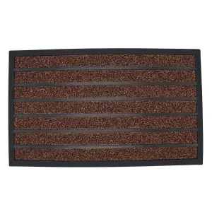 Striped Design Entryway Mat - Black & Brown 750 X 450