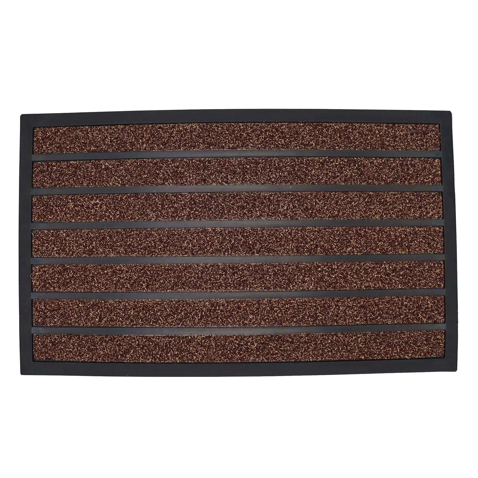 Striped Design Entryway Mat - Black & Brown 750 X 450