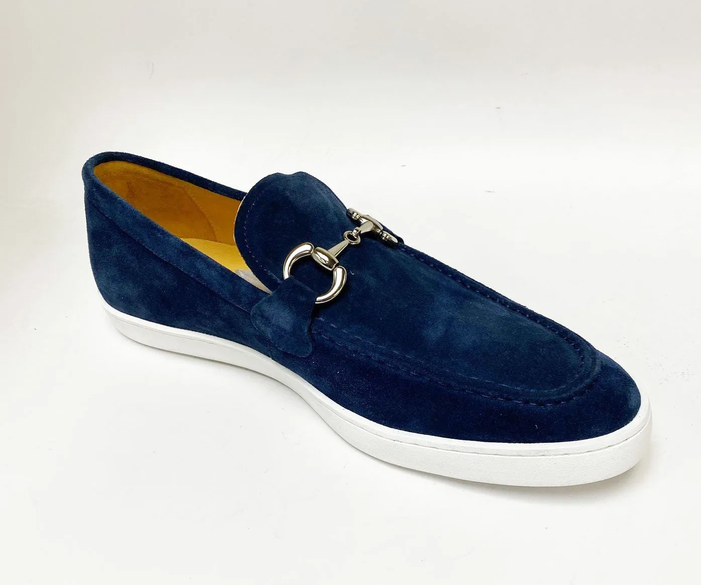 Suede Slip-On Horsebit Loafer Navy