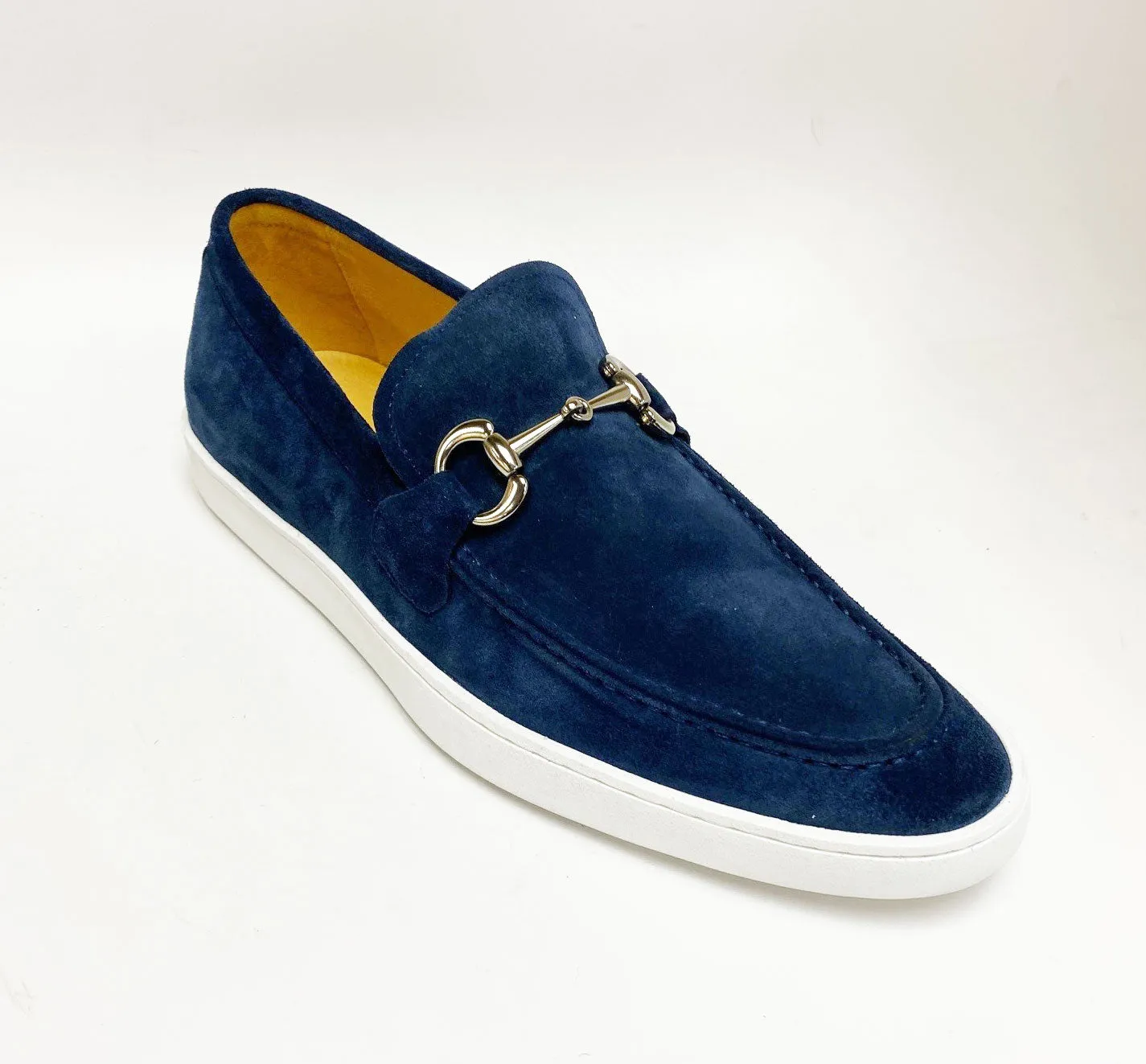 Suede Slip-On Horsebit Loafer Navy