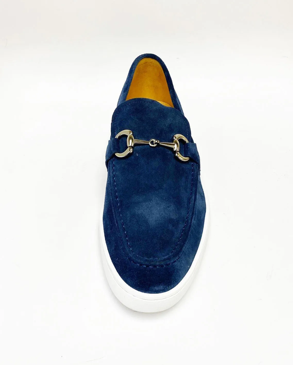 Suede Slip-On Horsebit Loafer Navy