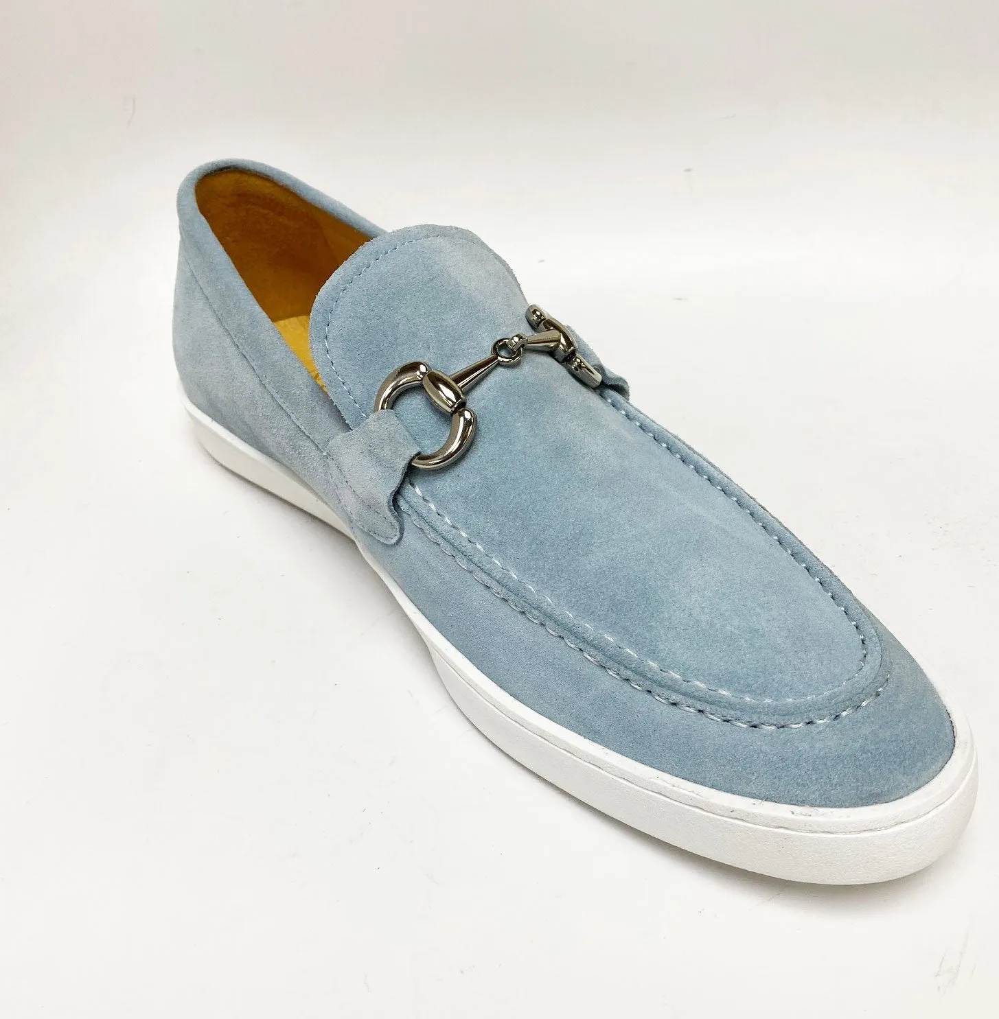 Suede Slip-On Horsebit Loafer Sky/Blue